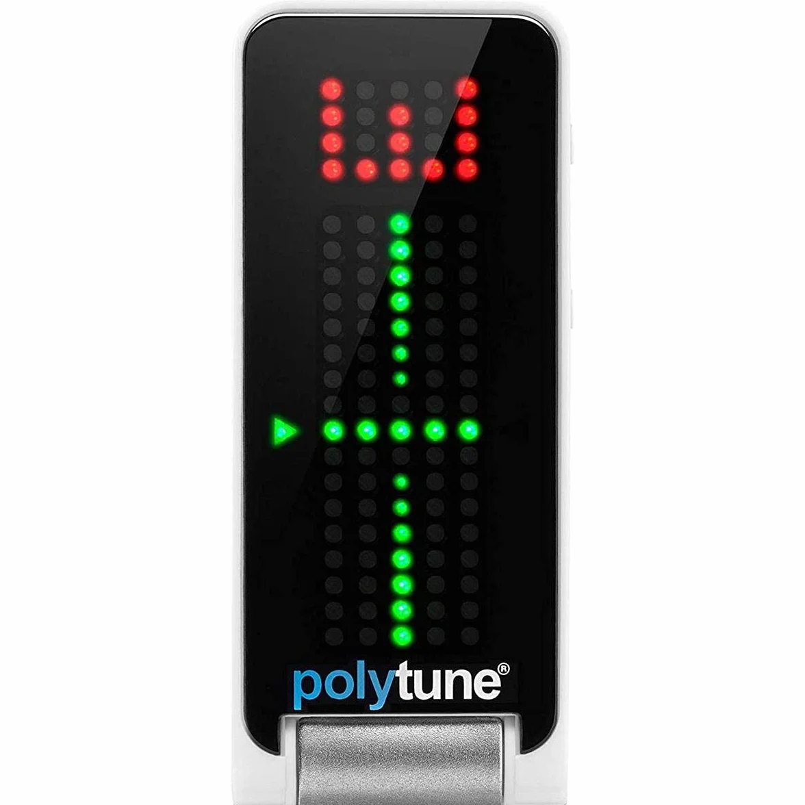 TC Electronic POLYTUNE CLIP tuner Clip-On z trybami polifonicznymi, stroboskopowymi i chromatycznymi oraz wyświetlaczem matrycowym 108 LED dla najlepszej wydajności strojenia