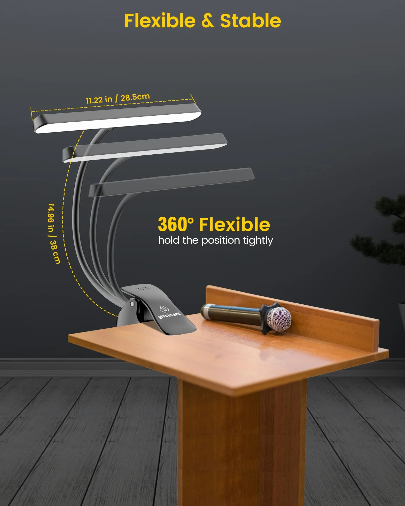 Glocusent 57 LED Super jasny stojak muzyczny światło, oczy dbające o Clip-on światło fortepianowe, 3 kolor 165 jasność, USB-C ładowane, długotrwałe do 140 Hrs, idealne do fortepianu, arkusze, gitara
