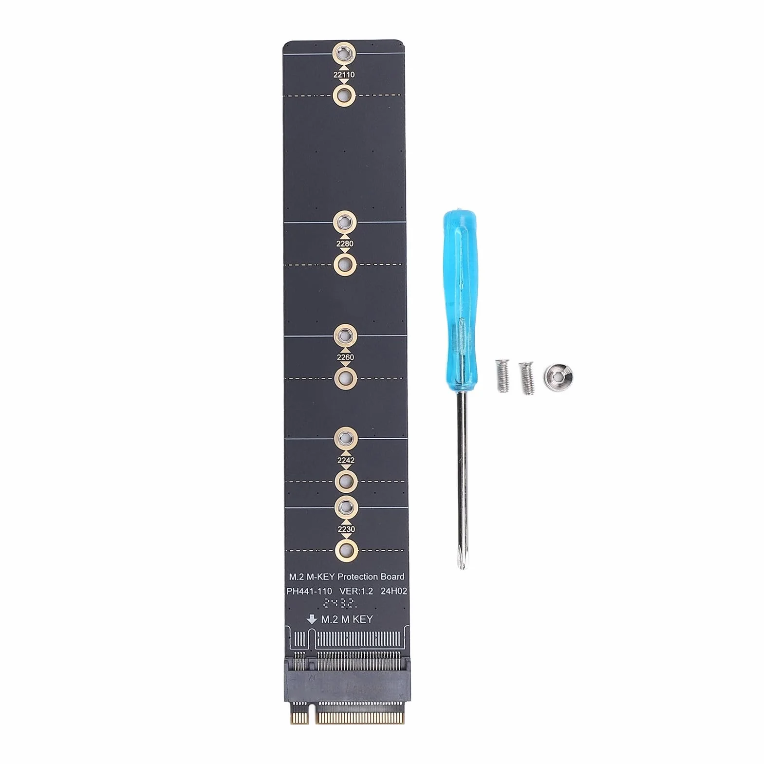 XUMIUZIY Karta Adaptera PH441 M2 NVME PCIe, Karta rozszerzeń SSD na PCIe z ochroną testową Gold Finger, Kompatybilna z Dyskiem SSD 2230 2242 2260 2280 22110 dla Systemu Operacyjnego