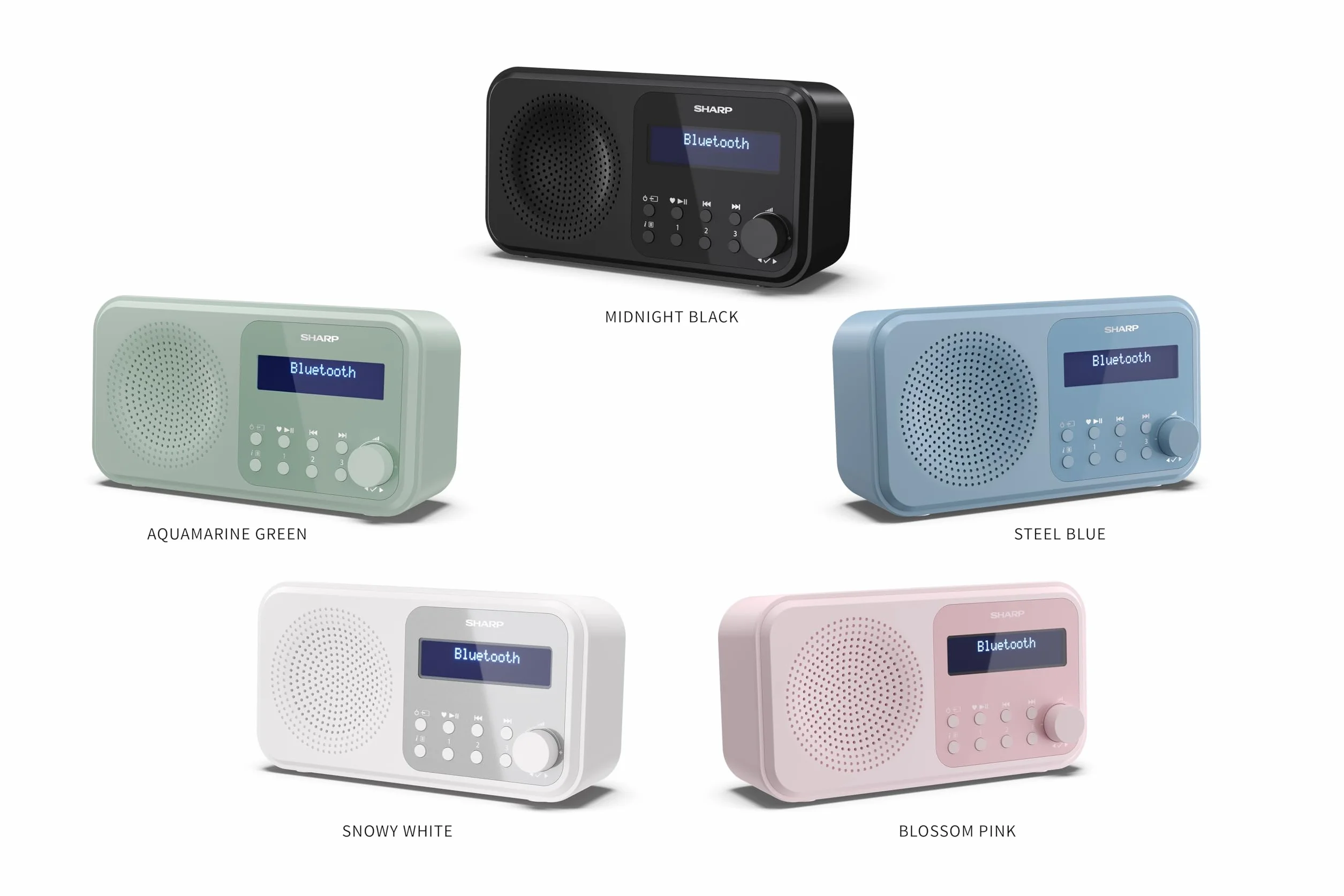 Sharp DR-P420(PK) Tokyo Dab+, Dab i FM przenośne radio cyfrowe z RDS, BT 5.0, USB lub bateriami, mini jack, teleskopową anteną, automatycznym wyszukiwaniem, 20+20 wspomnień, automatycznym czasem i