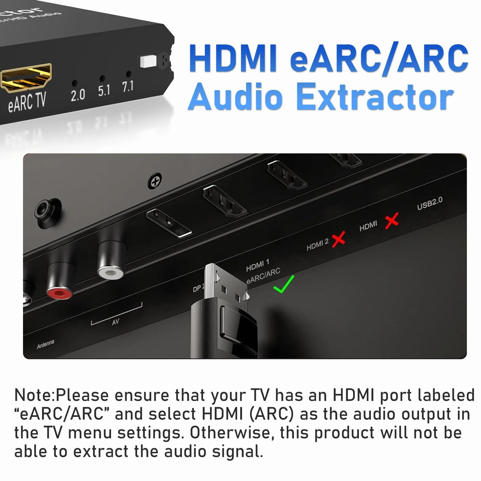 Tendak 192KHz eARC/ARC Audio Extractor, konwerter cyfrowo-analogowy, HDMI eARC/ARC + optyczny do HDMI + optyczny + L/R + 3,5 mm stereo do wzmacniacza głośników soundbara HDTV i słuchawek