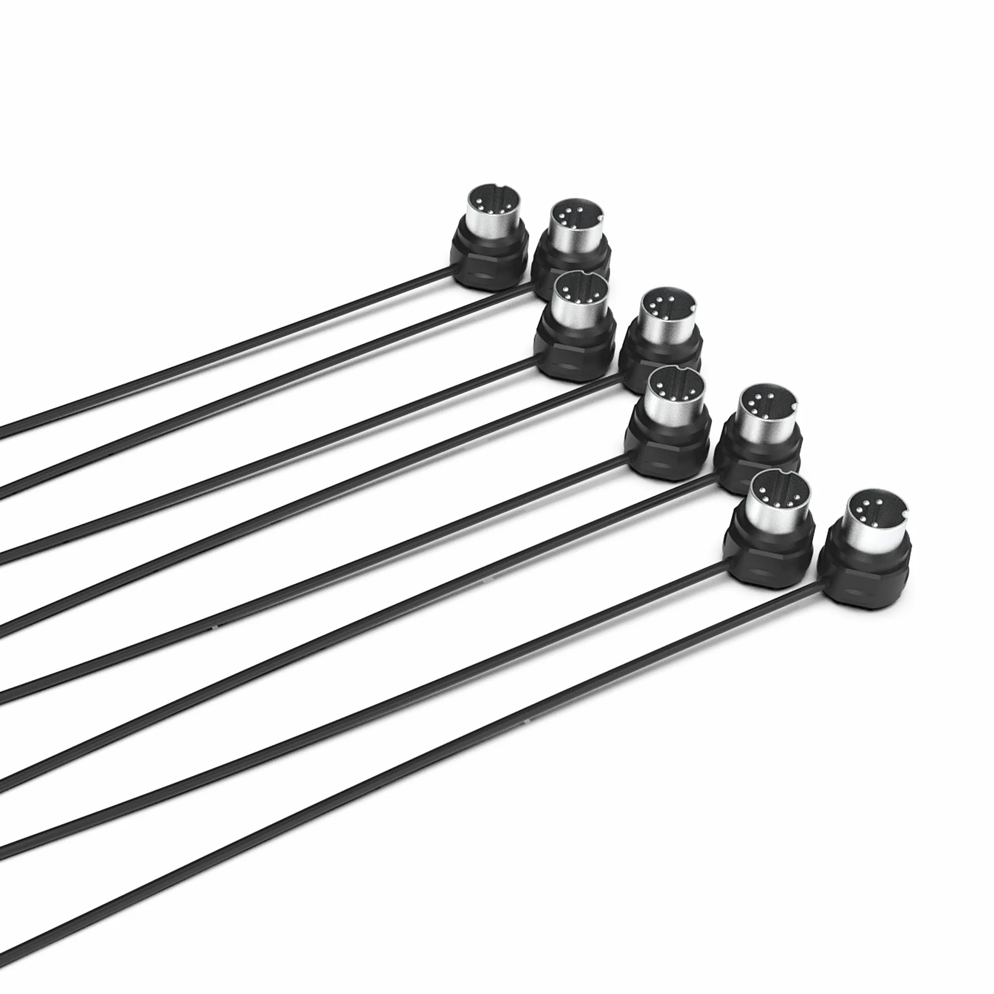 CME MIDI Cable 4-Pack – 60 cm, 5-Pin DIN, Niskoprofilowy – Ultra-Cienkie Wtyki Kątowe 45° w Układzie Lustrzanym do Kompaktowych Przestrzeni – Idealny do Interfejsów MIDI, Pedalboardów i Keyboardów