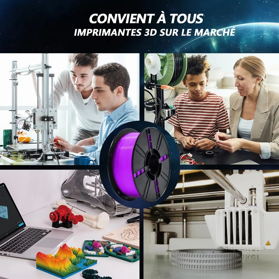 iBOSS PLA+ Filament PLA PLUS, drukarka 3D Filament PLUS, dokładność wymiarowa 1,75 mm +/- 0,02 mm, 1 kg, 2,2 funta, jasny fioletowy