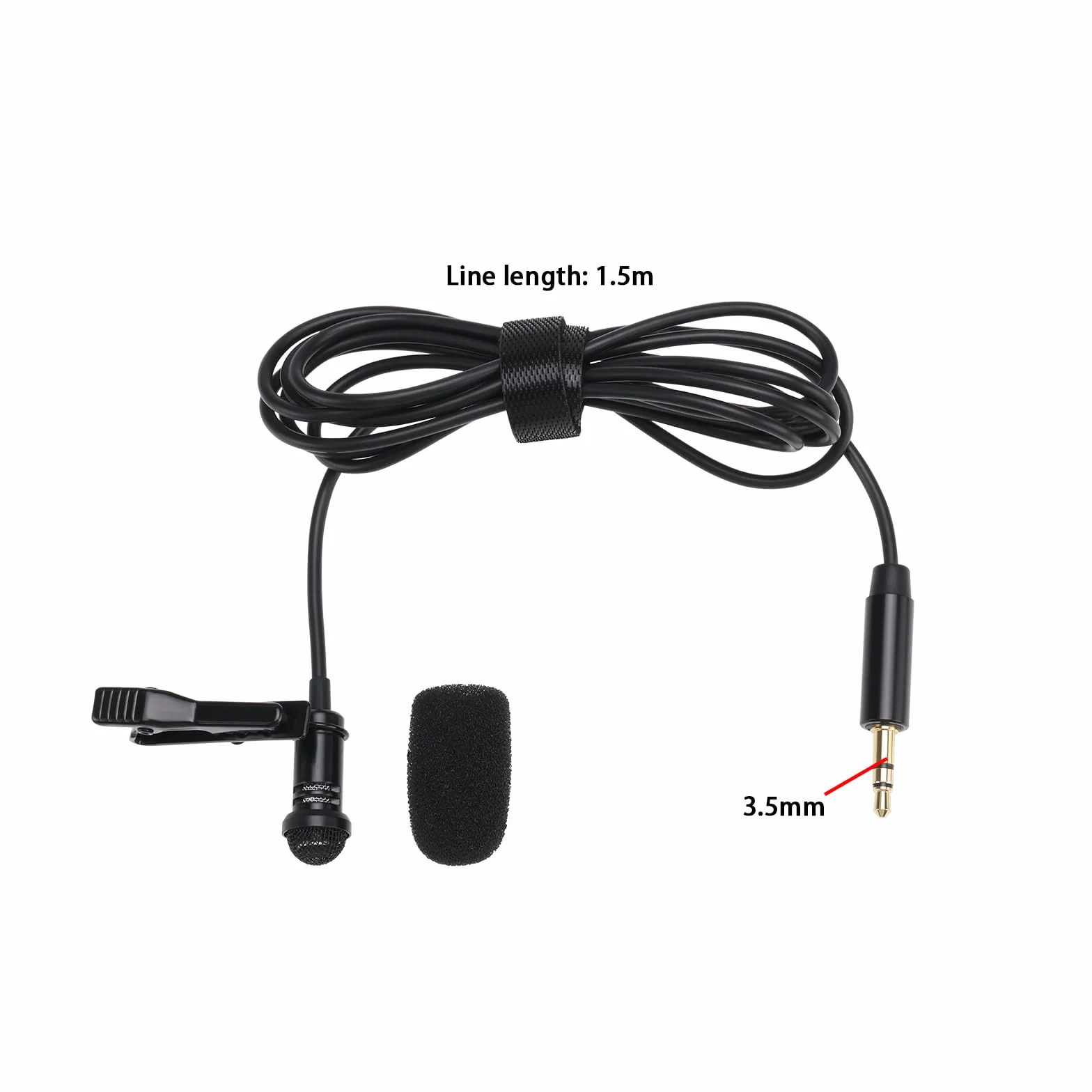 Mikrofon krawatowy wielokierunkowy 3,5 mm TRS do vlogowania, wywiadów, streamingu, wykładów, nadajników kompatybilny z Rode Wireless GO 2 / II