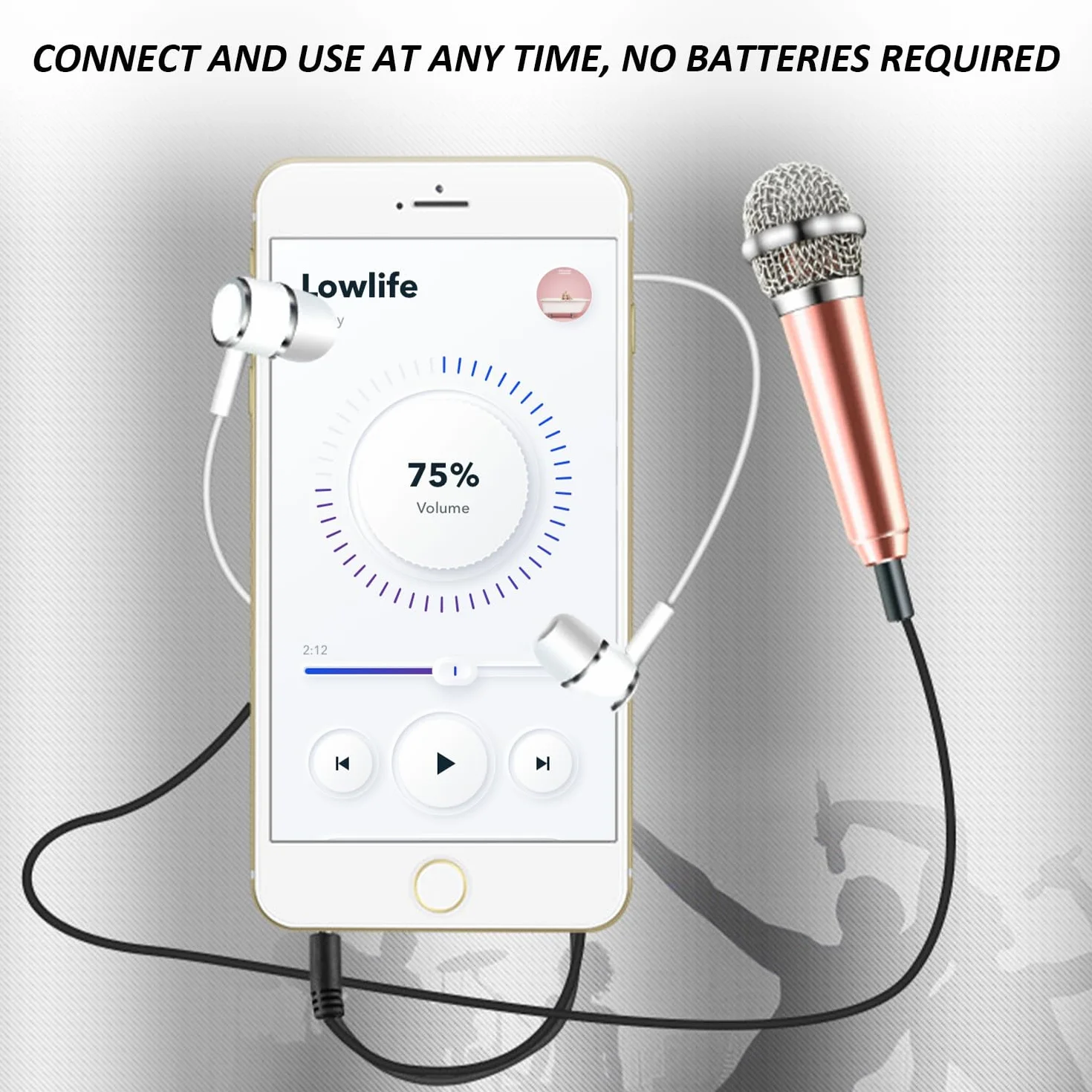 Zestaw 4 mini mikrofonów do nagrywania - przewodowe przenośne karaoke - małe kolorowe metalowe mikrofony - kompatybilne z telefonami