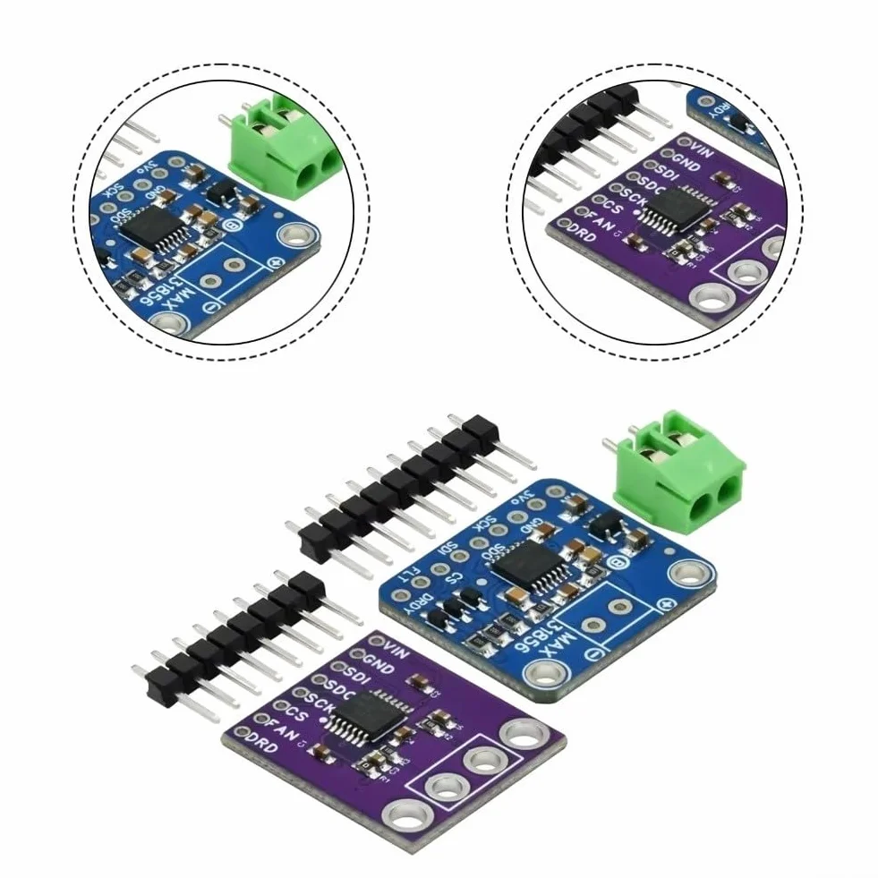 MAX31856 Moduł termopary z 19-bitową automatyczną korekcją liniową ADC, obsługa wielu typów, solidna ochrona wejściowa ± 45 V, redukcja szumów, kompaktowa płytka drukowana do monitoringu przemysłowego