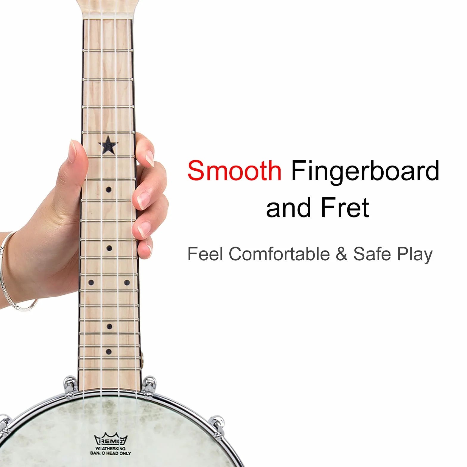 AKLOT Banjo Ukulele Koncert 58.4 cm Remo Drumhead Open Back Maple Body 1:15 Zaawansowany tuner z dwukierunkowym prętem kratownicowym Gig Bag Tuner String Strap Picks