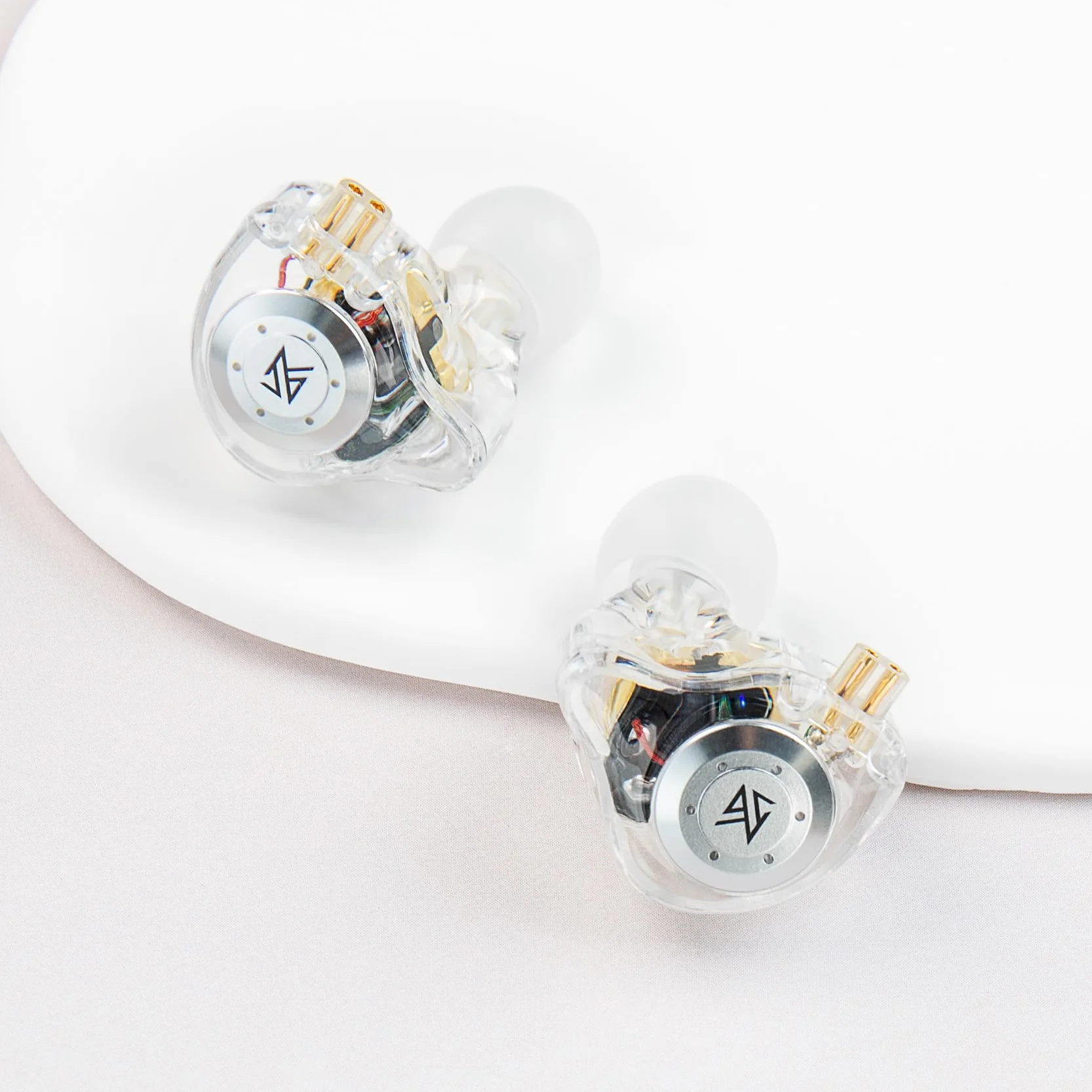 KZ EDX Pro Monitor douszny, podwójny magnetyczny napęd dynamiczny 10 mm słuchawki Hi-Fi niskiej częstotliwości z odpinanym kablem 0,75 mm i 2 Pin (Biały, bez mikrofonu)