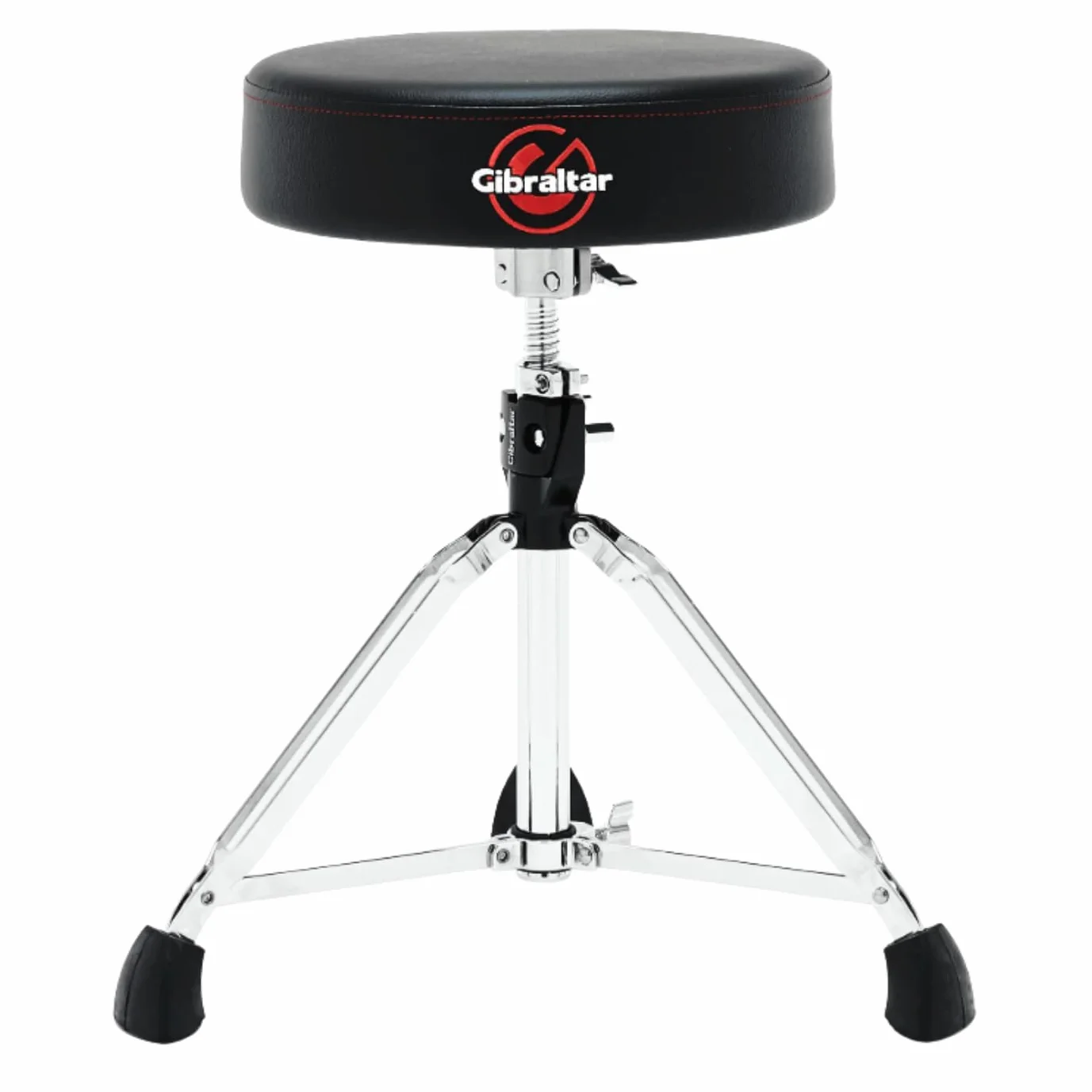 Stołek perkusyjny Gibraltar 9000 Series Round Pro Series, 9608E (średnica: 35 cm, winylowe siedzisko, Super Lock, pozycja statywu, gumowe nóżki "Super Foot")