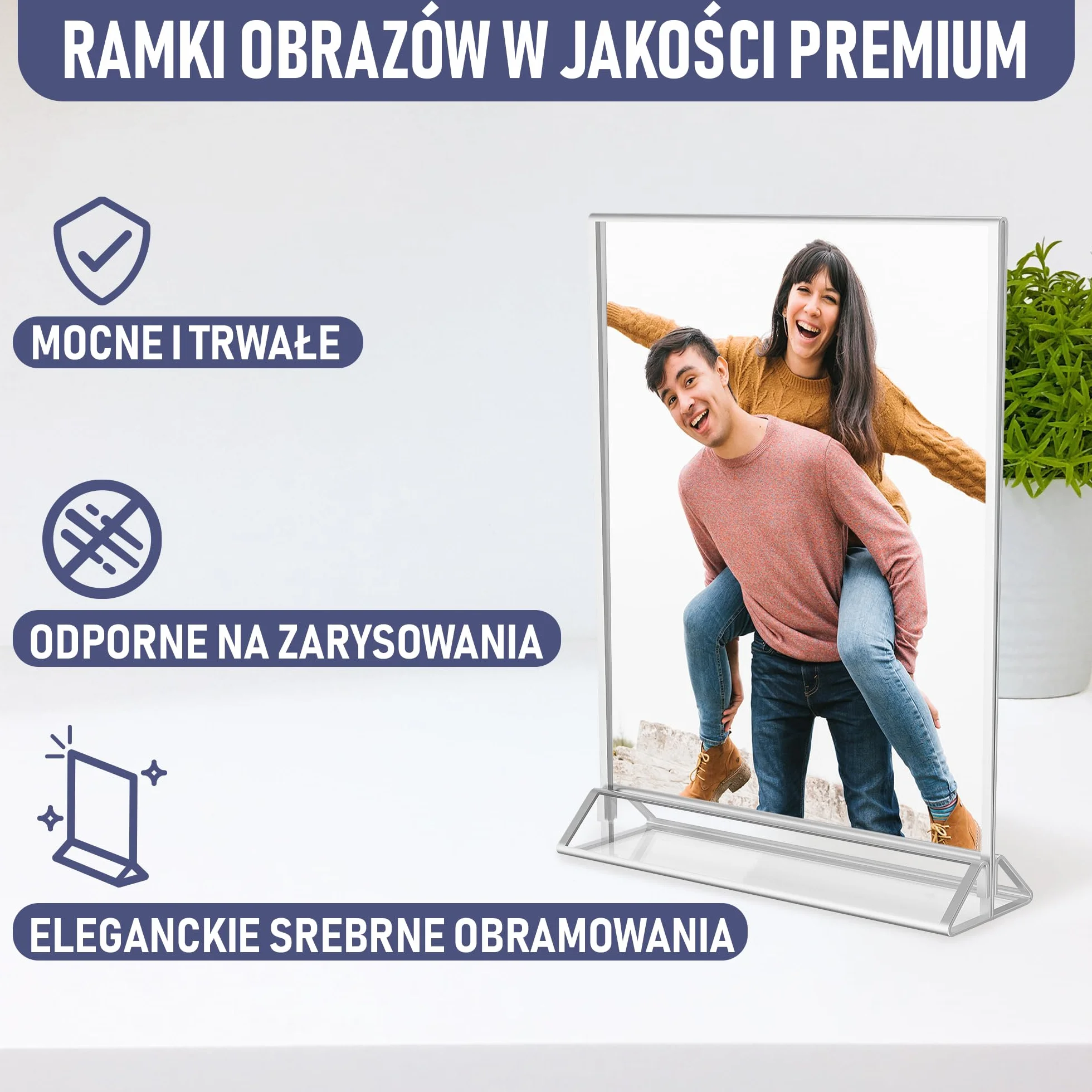 Dwustronne Srebrne Ramki A5, Zestaw 6 Szt., Akrylowe Uchwyty Na Numery Stolików, Przezroczyste Stojaki Na Tabliczki, Srebrne Ramki Na Numery Stolików Weselnych, Uchwyty Na Menu I Zdjęcia Na Wydarzenia