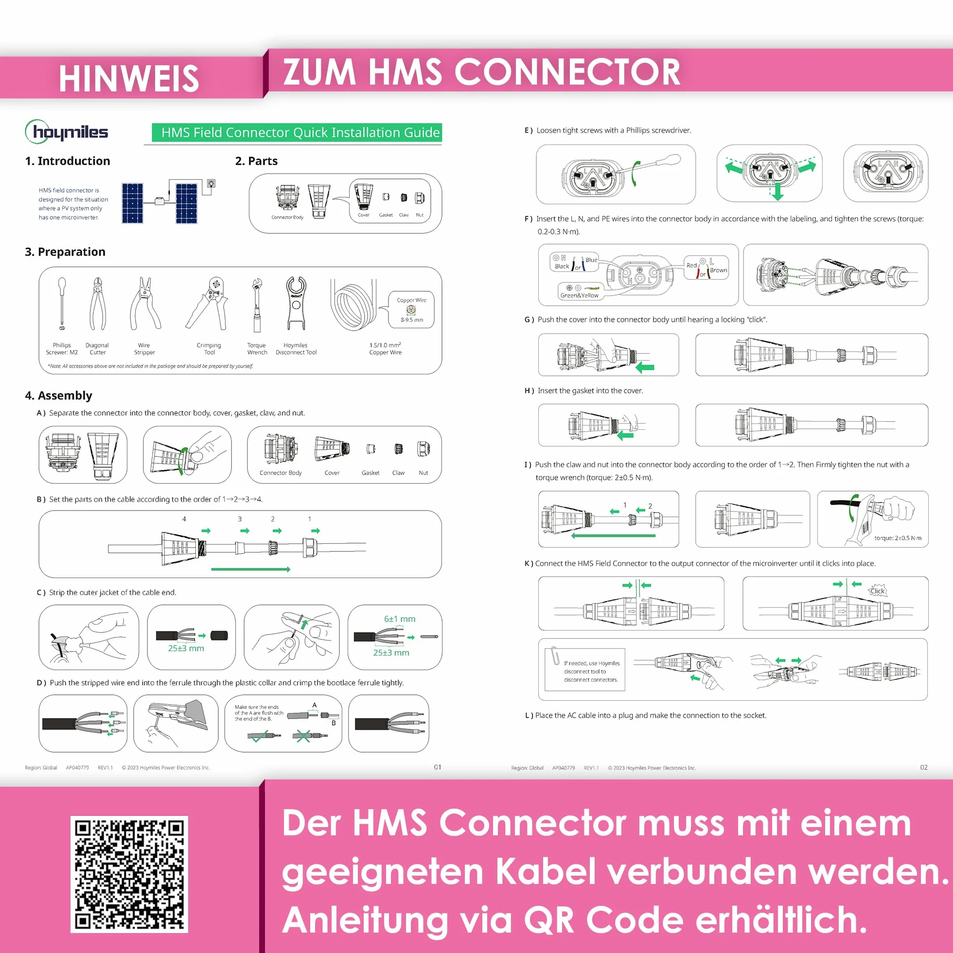 Hoymiles HMS-800W-2T mikrofalownik ze zintegrowanym WiFi DTU | w zestawie złącze HMS Field | do 2 modułów PV | 800 W | zgodny z VDE | do elektrowni balkonowych