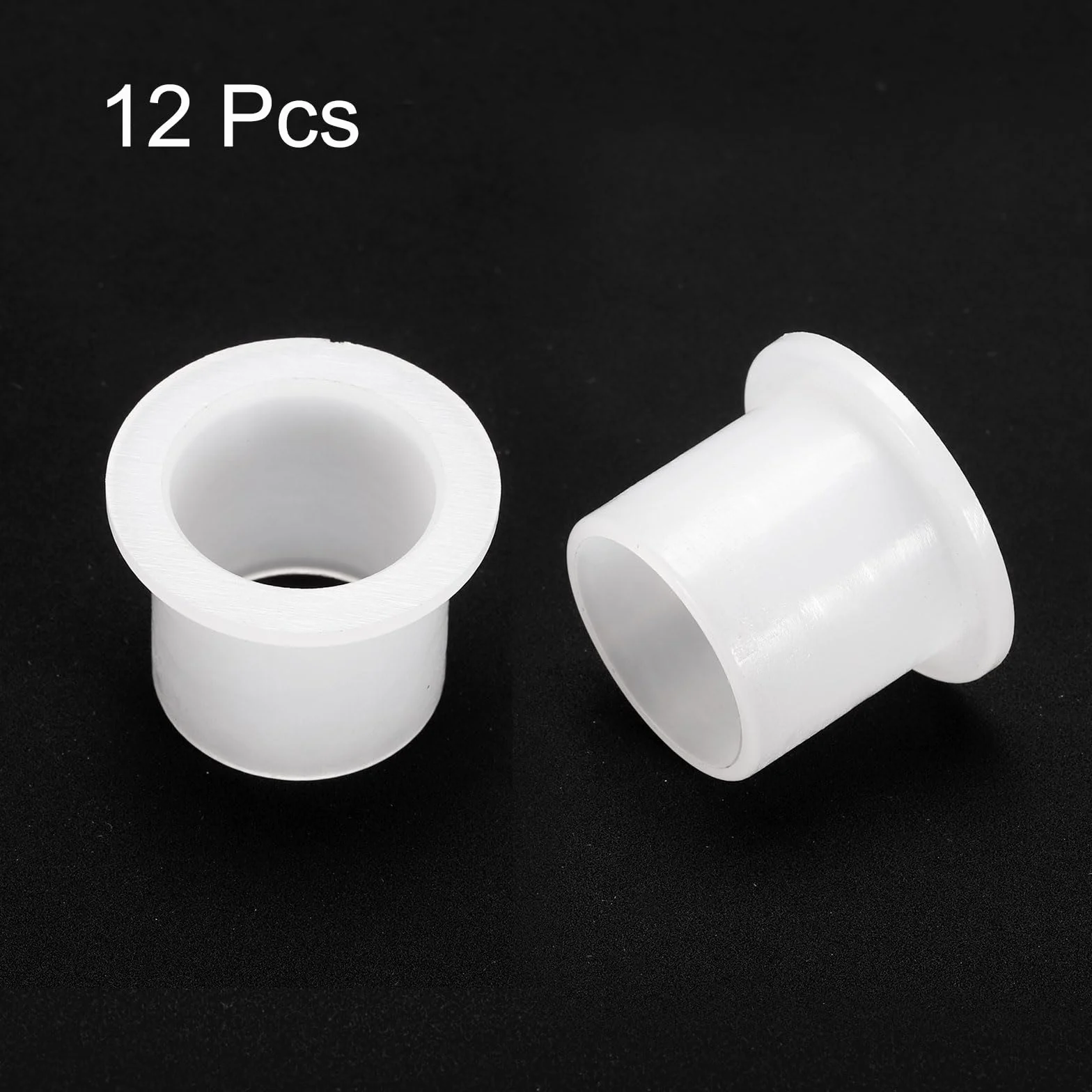 QUARKZMAN 12 szt. Łożyska kołnierzowe tuleje plastikowe ID 20,1 mm x wysokość 23 mm x długość 22 mm tuleje nylonowe, białe