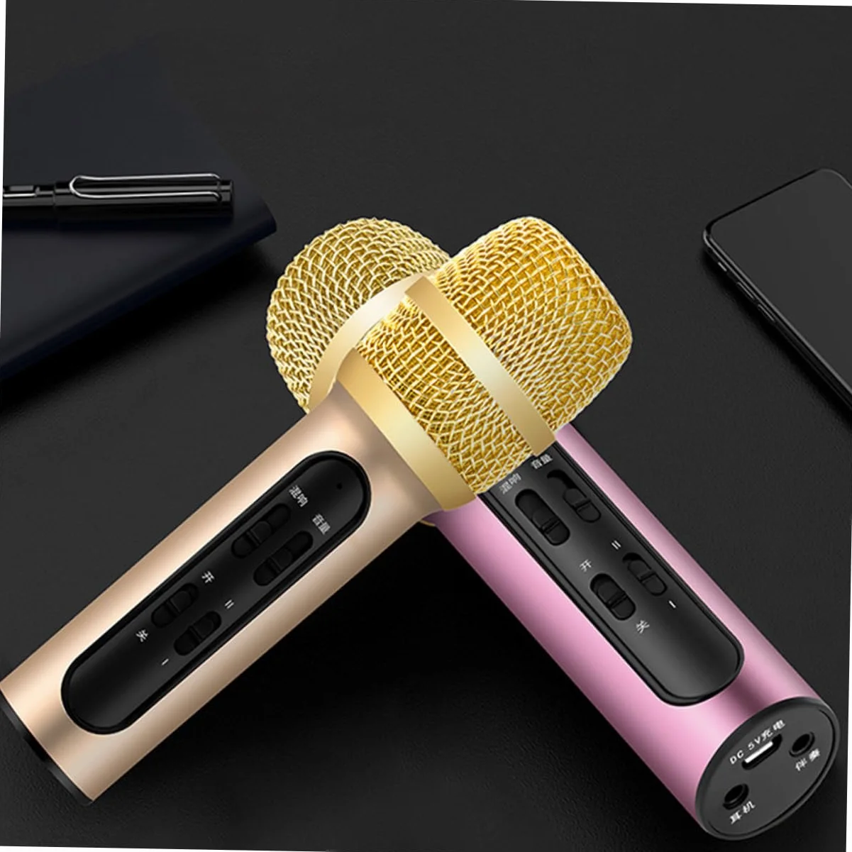 UPKOCH 1zestaw Mikrofon Do Śpiewania Ręczny Mikrofon Pojemnościowy Do Karaoke Kompatybilny z Ios Idealny Wesele i Konferencje