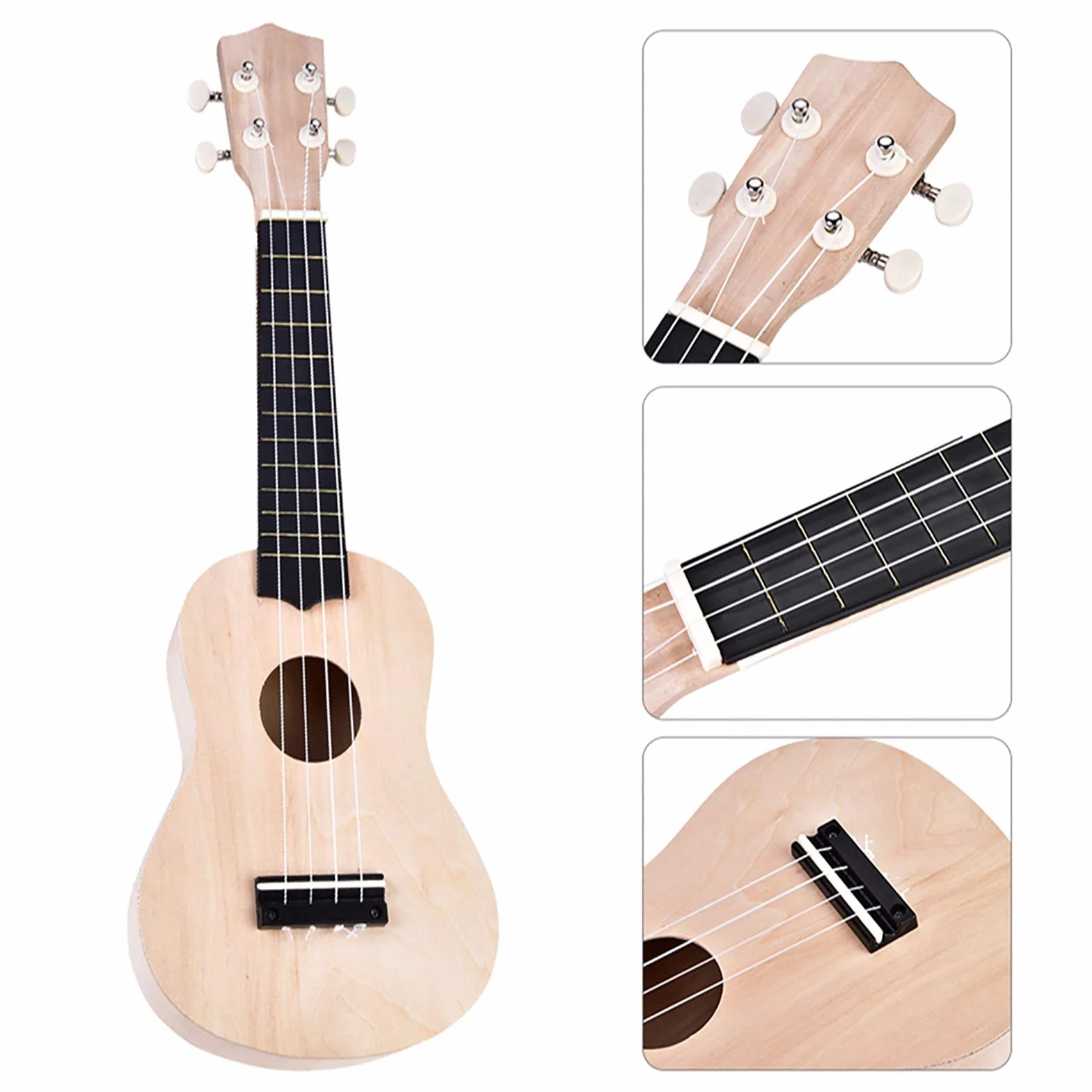 Ukulele zestaw "zrób to sam" 21 cali, ukulele sopranowe, zestaw gitara dziecięca, dla dzieci, dorosłych, początkujących, amatorów, dla dziecka, wyprodukowano z naturalnego
