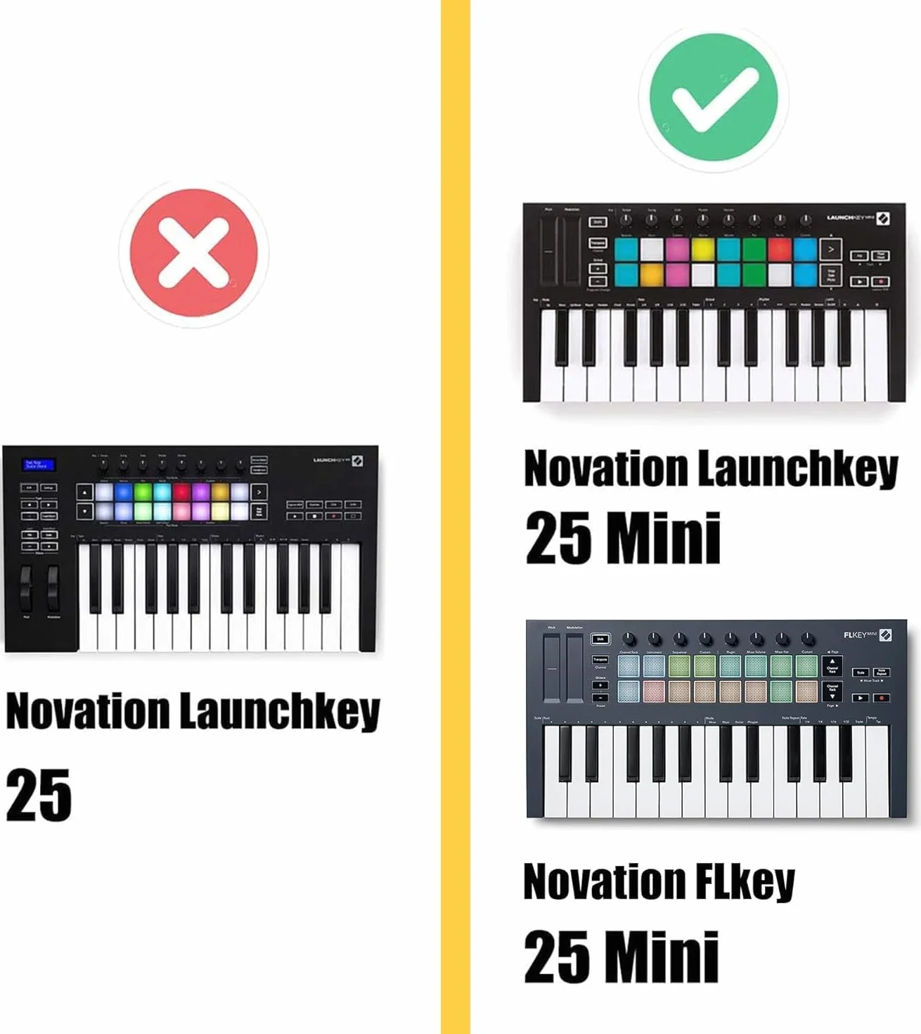 Hart Reise Schutz Hülle Etui Tasche für Novation Launchkey Mini MK3 MK2 25-Tasten-USB-Keyboard-Controller