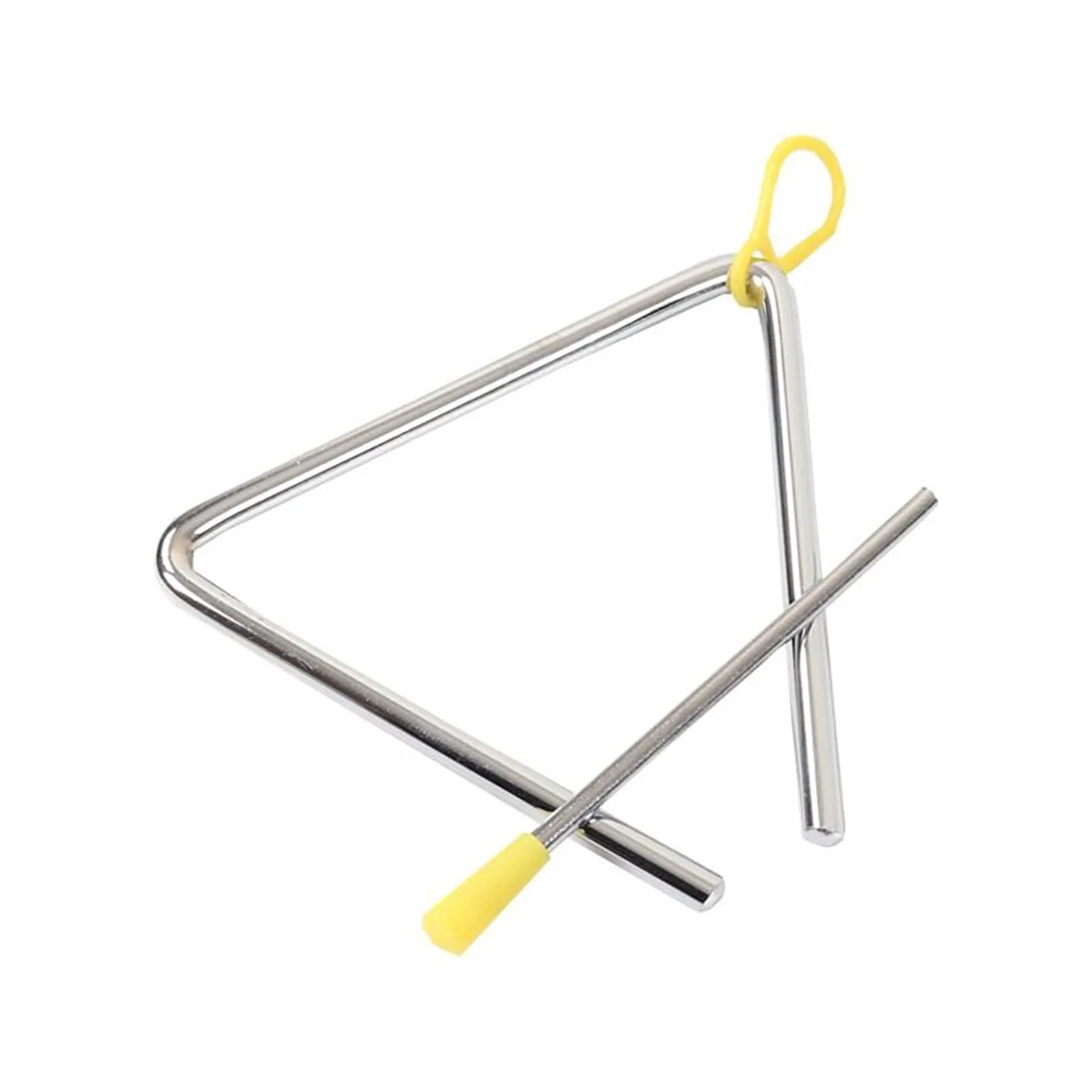 Trójkątny instrument muzyczny, instrument perkusyjny trójkąt, instrument muzyczny z pałeczkami, instrument perkusyjny trójkąt, zabawka, muzyczny instrument edukacyjny dla dzieci, 15 cm