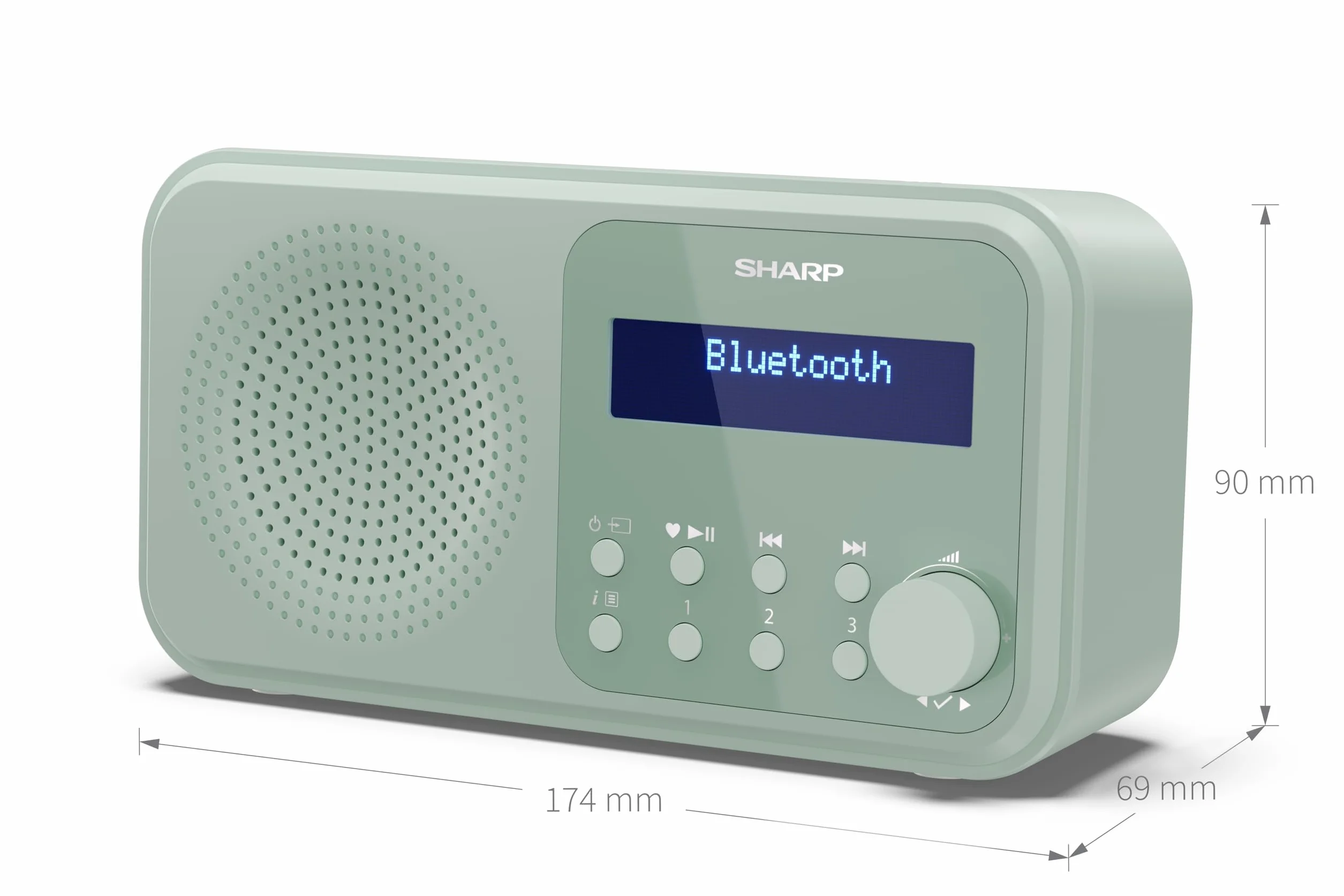 Sharp DR-P420(PK) Tokyo Dab+, Dab i FM przenośne radio cyfrowe z RDS, BT 5.0, USB lub bateriami, mini jack, teleskopową anteną, automatycznym wyszukiwaniem, 20+20 wspomnień, automatycznym czasem i