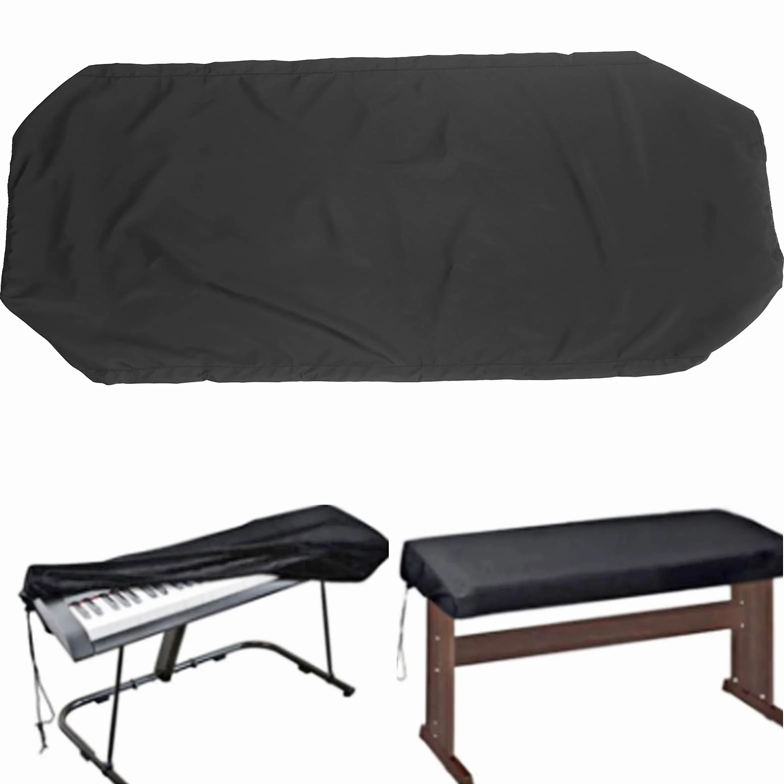 Rozciągliwy pokrowiec na pianino elektroniczne, pokrowiec na pianino elektroniczne Zmywalny pokrowiec na klawiaturę pianina na pianino 61/88 klawiszy(88 key black)