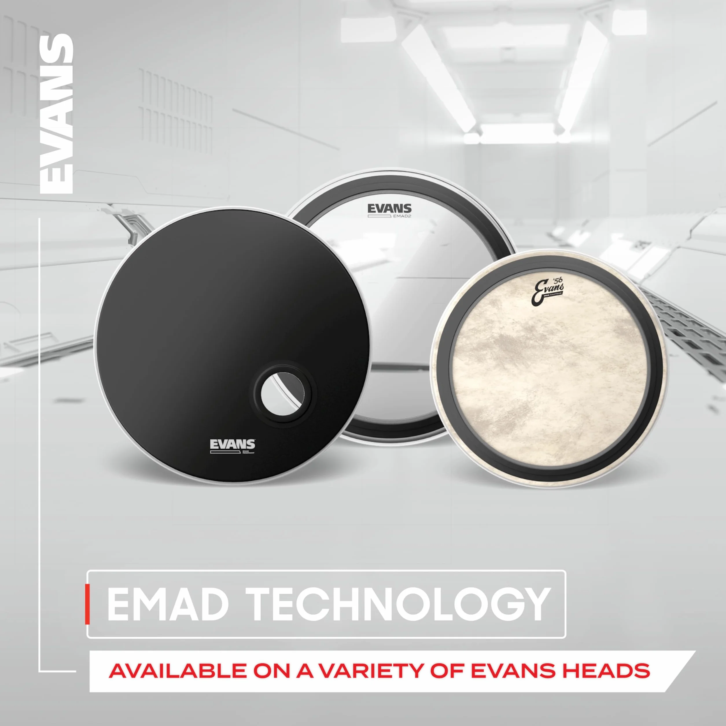 Evans Heads BD18EMADONX 46 cm głowice perkusyjne EMAD Onyx