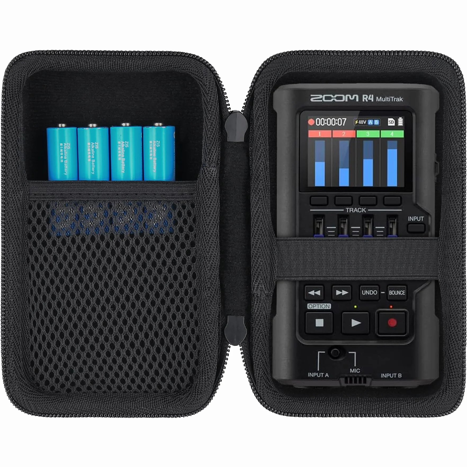 co2CREA Twarde etui podróżne do przenośnego rejestratora 4-ścieżkowego Zoom R4 MultiTrak, tylko etui