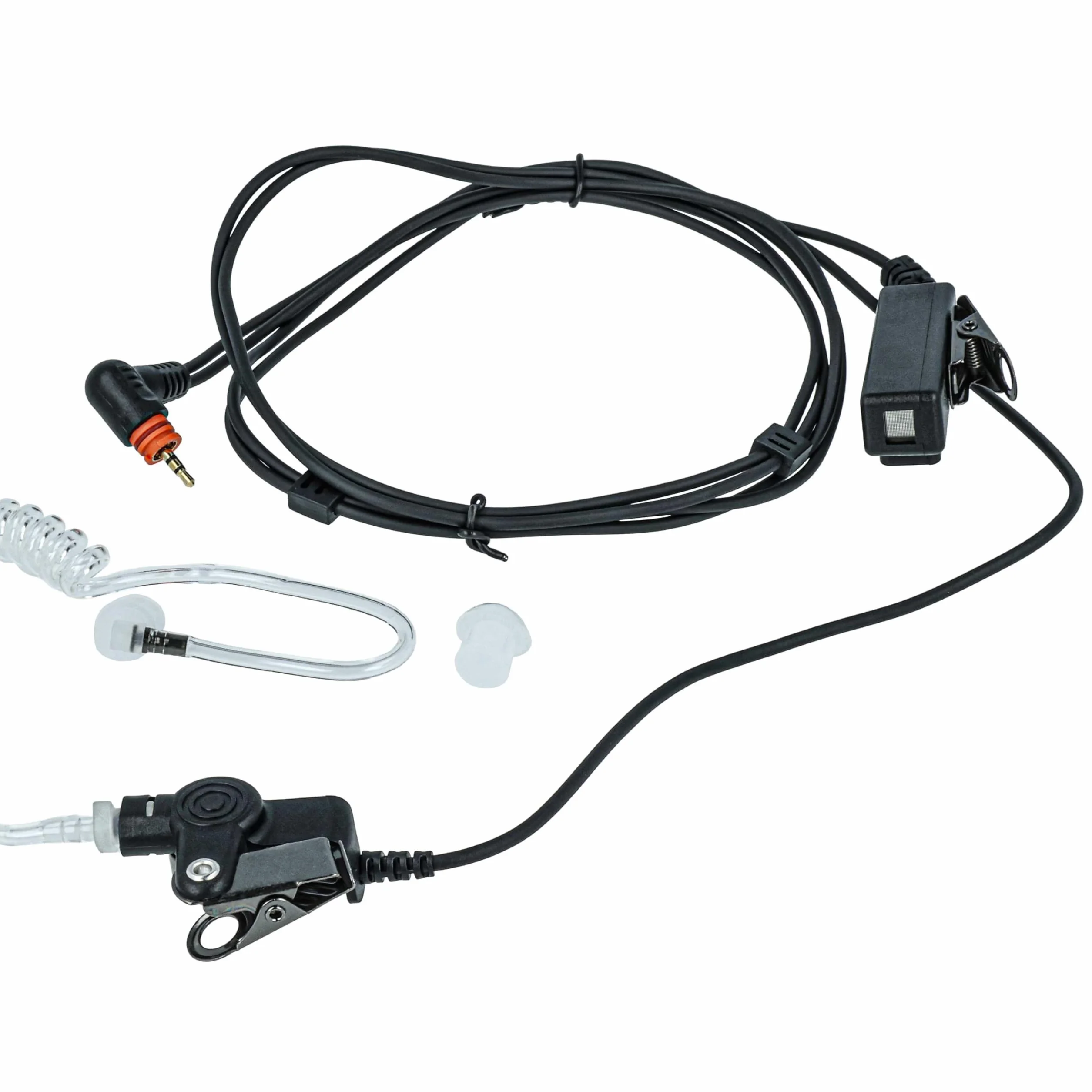 vhbw Zestaw słuchawkowy kompatybilny z Motorola SL7550, SL1K, SL4010, SL1600, SL4000, SL7500, SL1M krótkofalówka - przezroczysty, czarny
