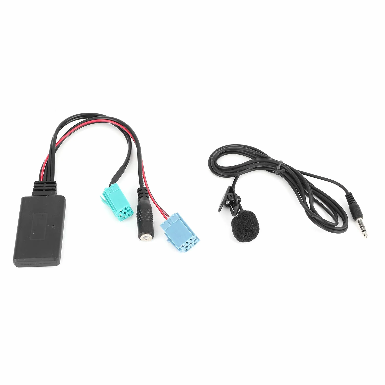 Dioche Adapter audio Bluetooth ABS 6-pinowy kabel audio Bluetooth samochodowy adapter stereo AUX-IN z mikrofonem kompatybilny z/Espace/Megane
