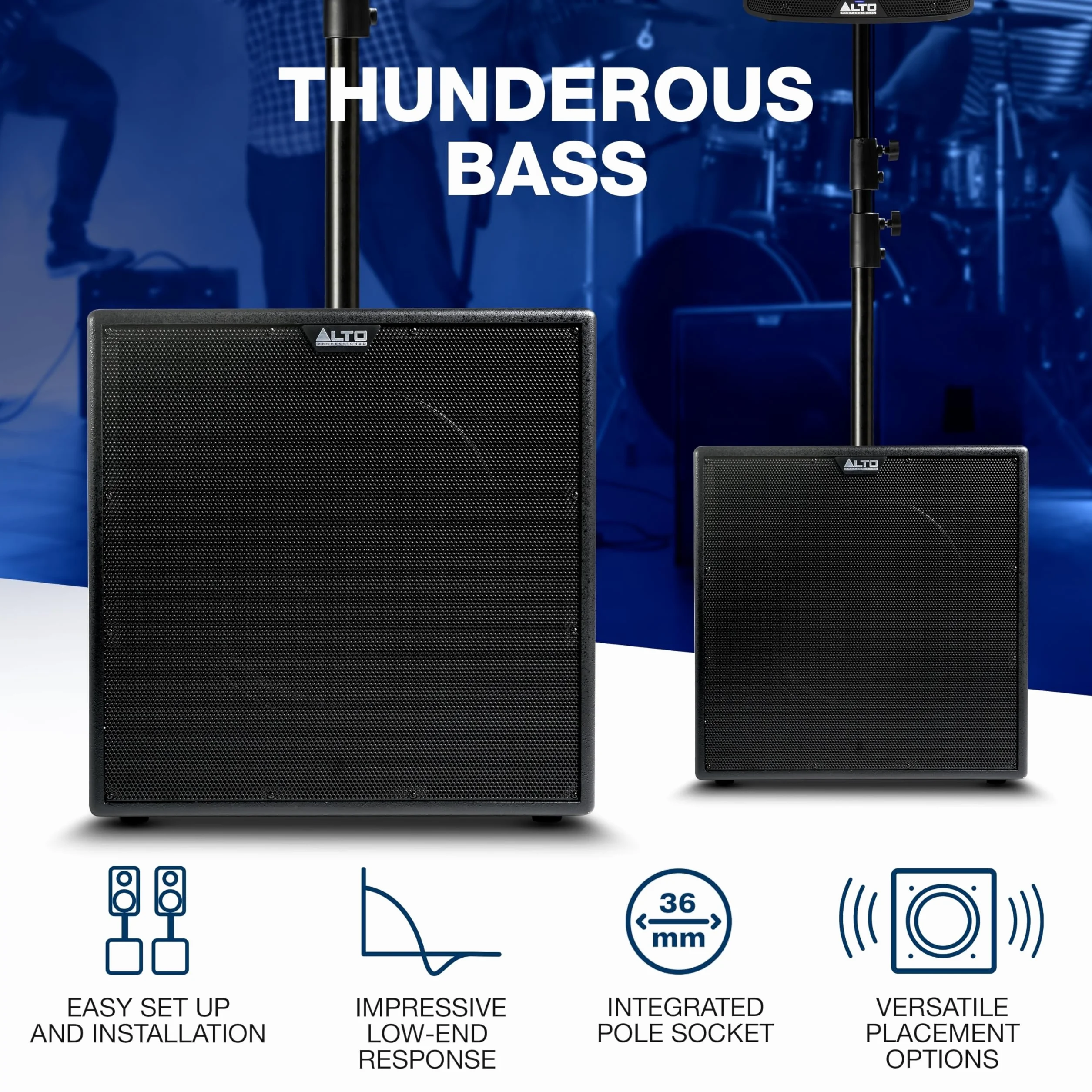 ALTO TX18S Subwoofer 900W 18" Aktywny Głośnik PA, Nagłośnienie z Procesorem DSP z 3-calową Cewką Drgającą, Basy, Łatwa Konfiguracja