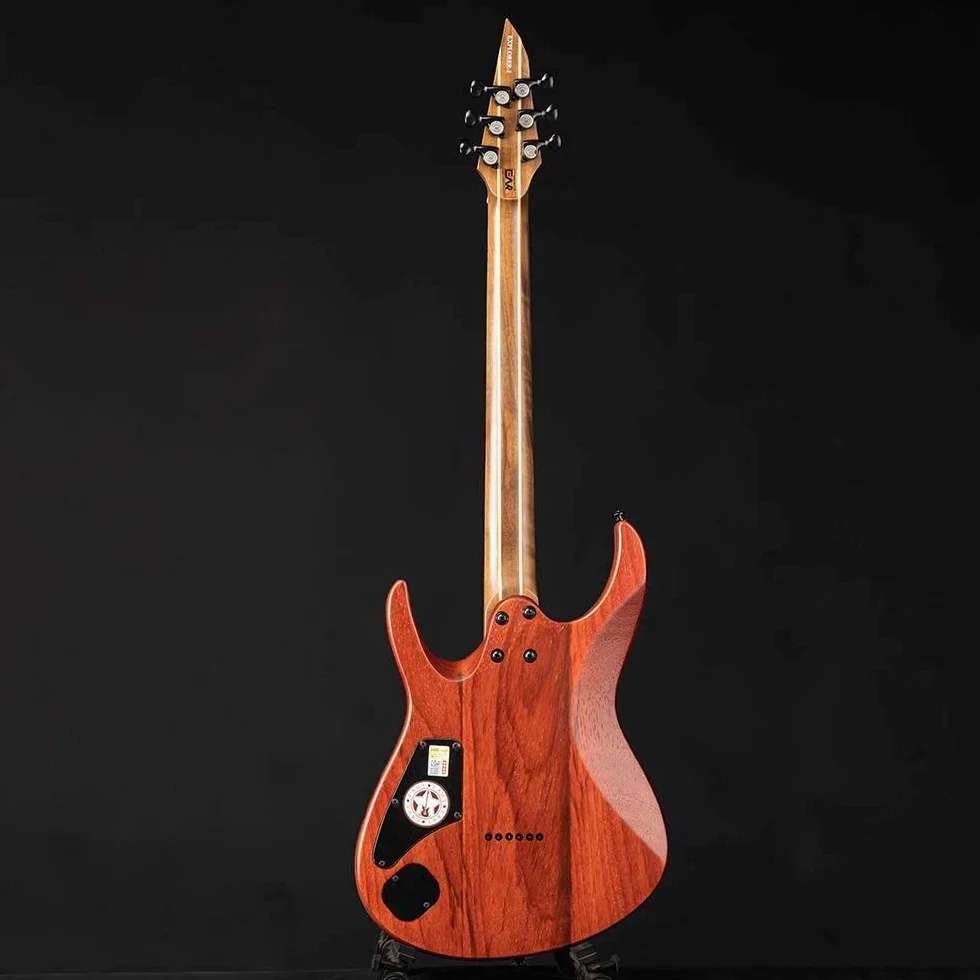 EART H6 Gitara Elektryczna Fixed Bridge String Guitar Gitara Elektryczna z Solidnym Korpusem, H-H Zamknięte Przetworniki do Muzyki Heavy Metalowej, Popu, Rocka Gitara