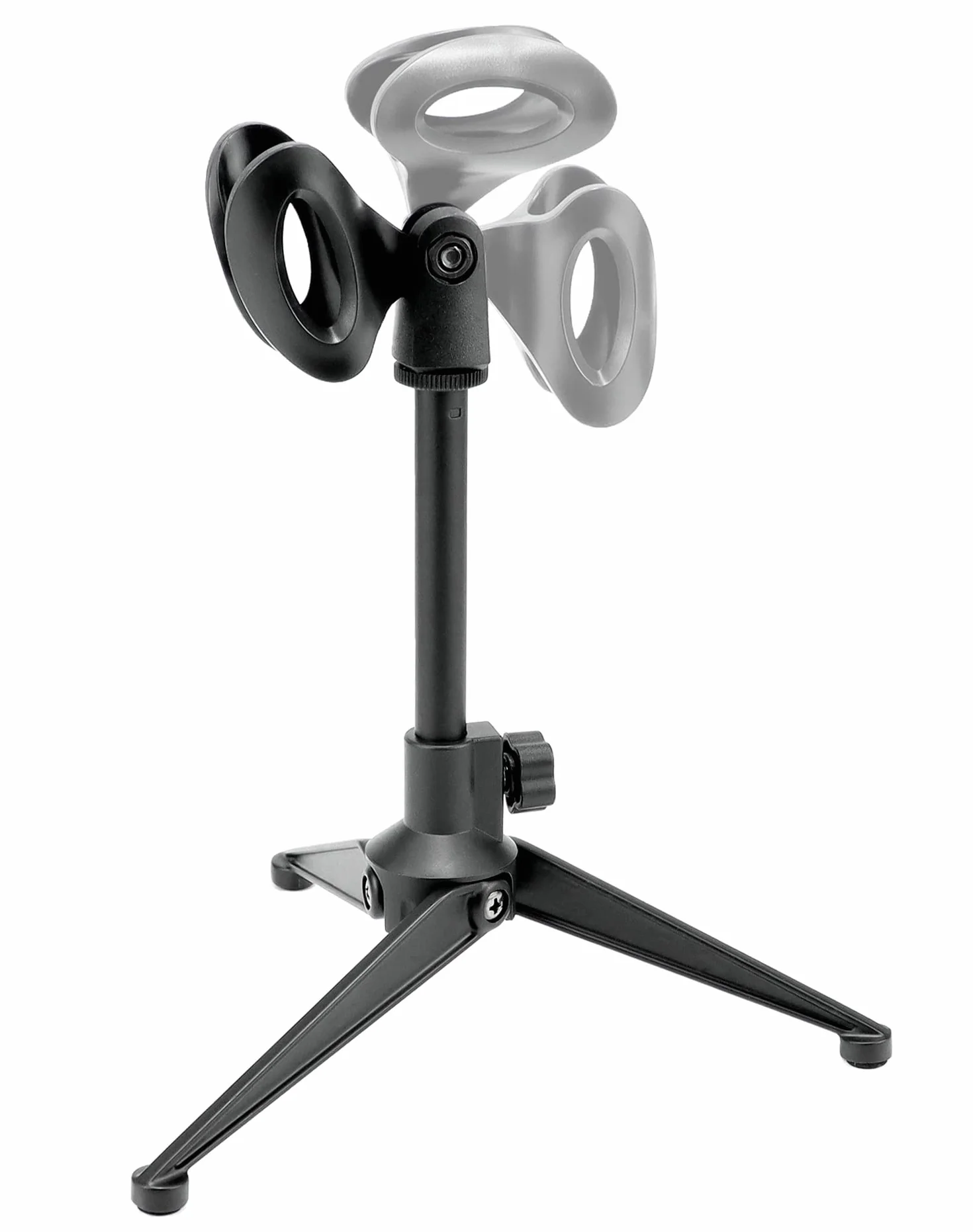 QWORK® Stojak mikrofonowy, wysuwany statyw mikrofonowy, zakres regulacji 18-25 cm, składany, kompatybilny z większością mikrofonów