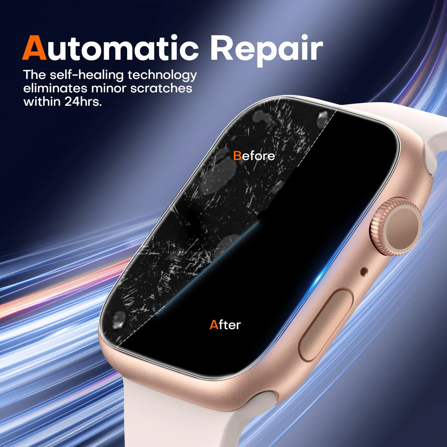 LϟK 8-pak folii ochronnych na ekran Apple Watch Series 11/10 42 mm, samonaprawiająca się folia ochronna na ekran TPU, odporna na zarysowania, 0 bąbelków, HD wrażliwa na dotyk, ulepszona elastyczna