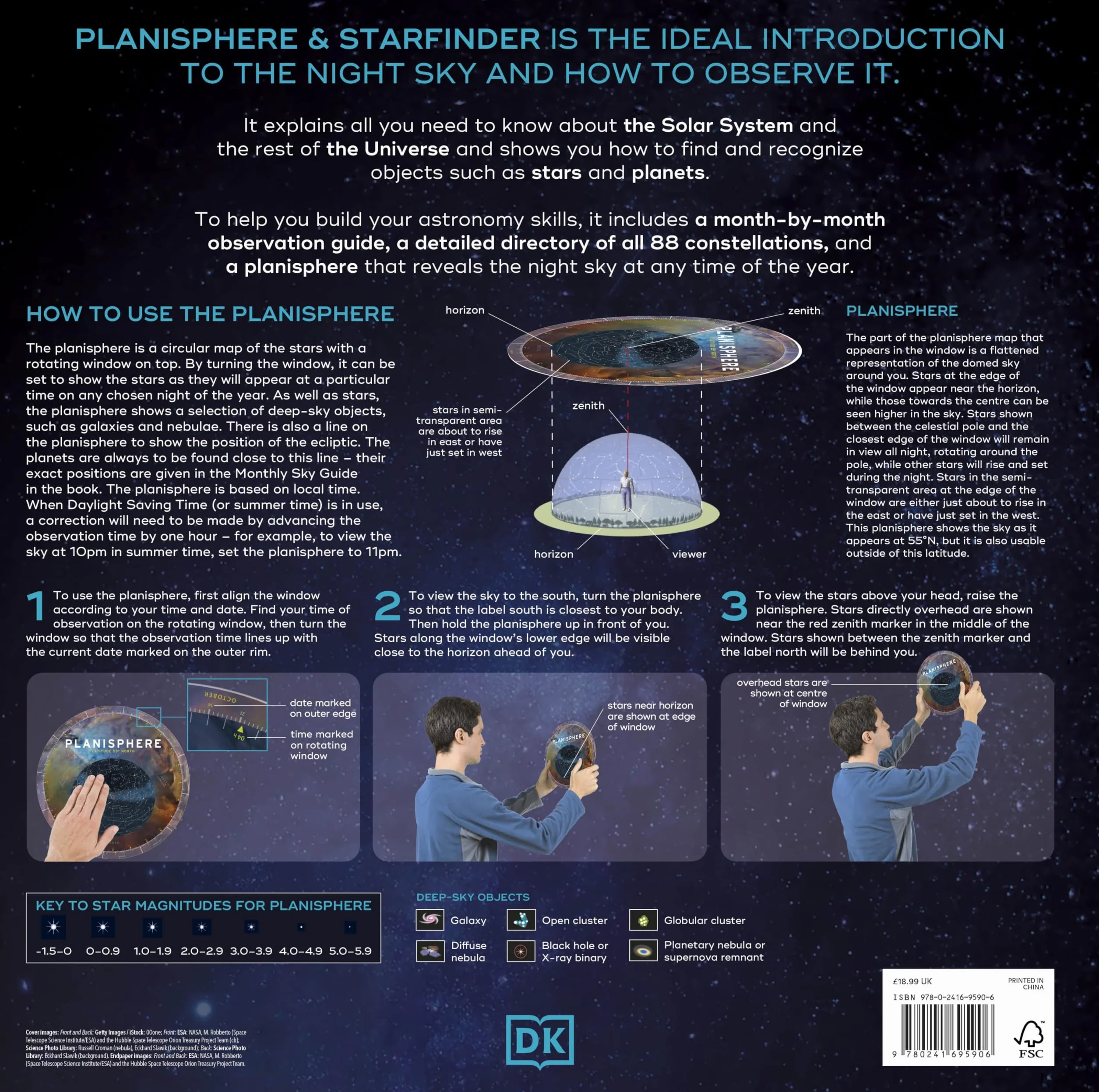 Planisphere and Starfinder: Includes Easy-to-Use Planisphere