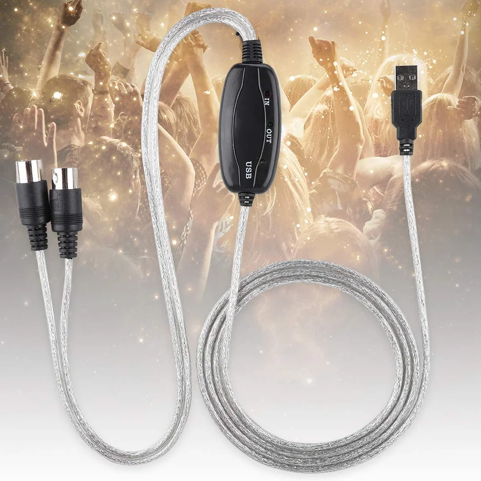 Konwerter Kabla USB MIDI do Edycji Muzyki na Klawiaturze, Przewód Adaptera Interfejsu MIDI z Zasilaniem Przez USB