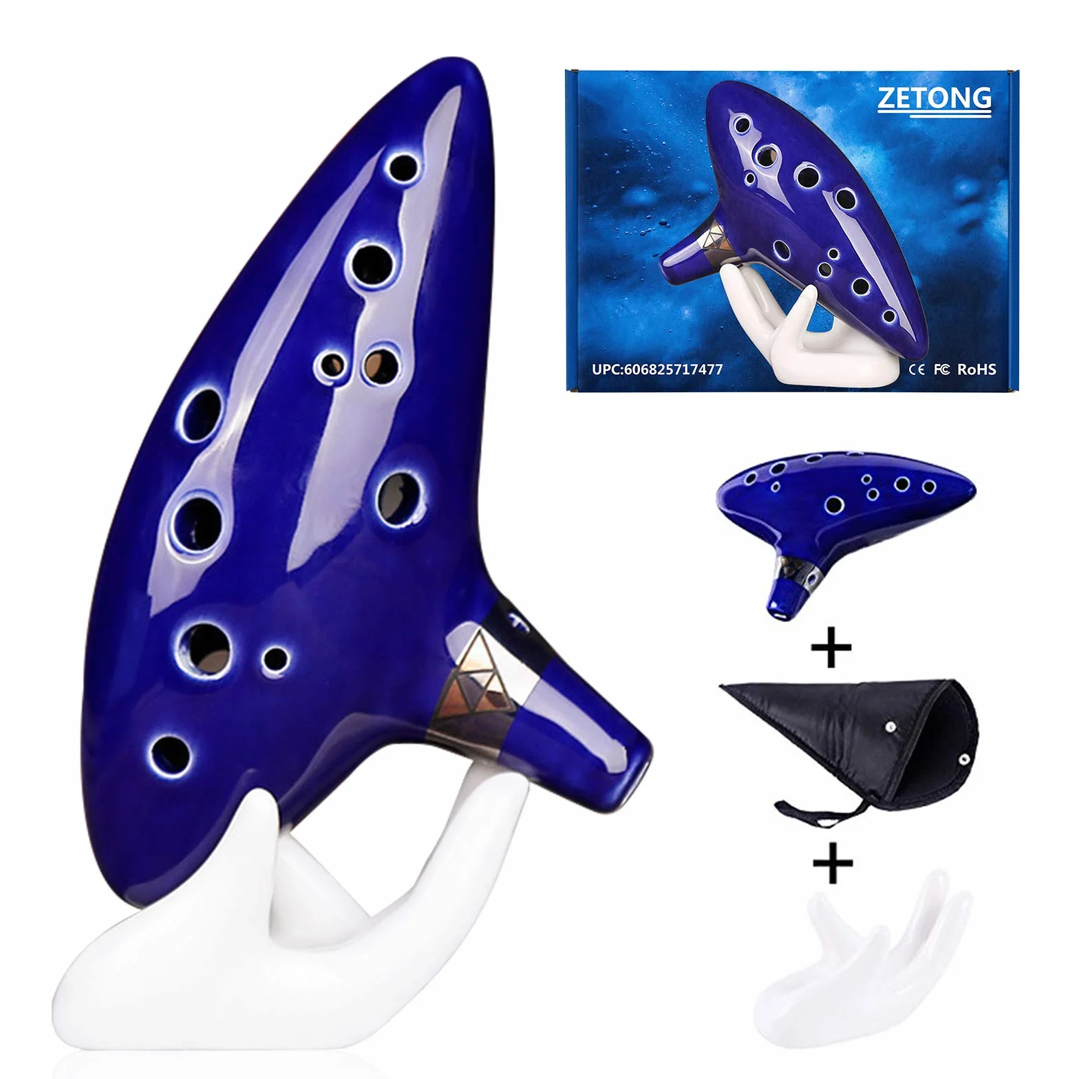 12 otworów okaryna niebieska ceramika Alto C Legend of Zelda Ocarina Zelda flet z piosenkami ocarina idealny prezent bożonarodzeniowy