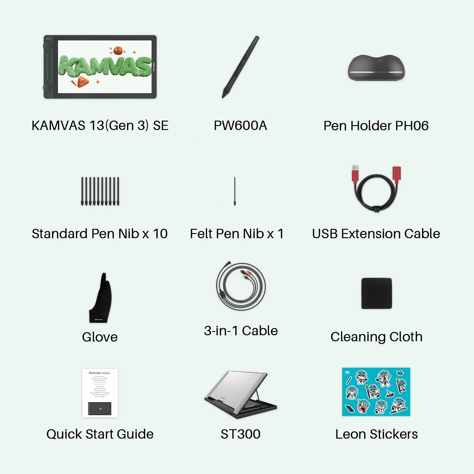 HUION Kamvas 13 (Gen 3) SE Tablet graficzny z ekranem 13,3" PenTech 4.0 PenTech 4.0, nacisk pióra 16384 do komputerów PC, Mac, Android