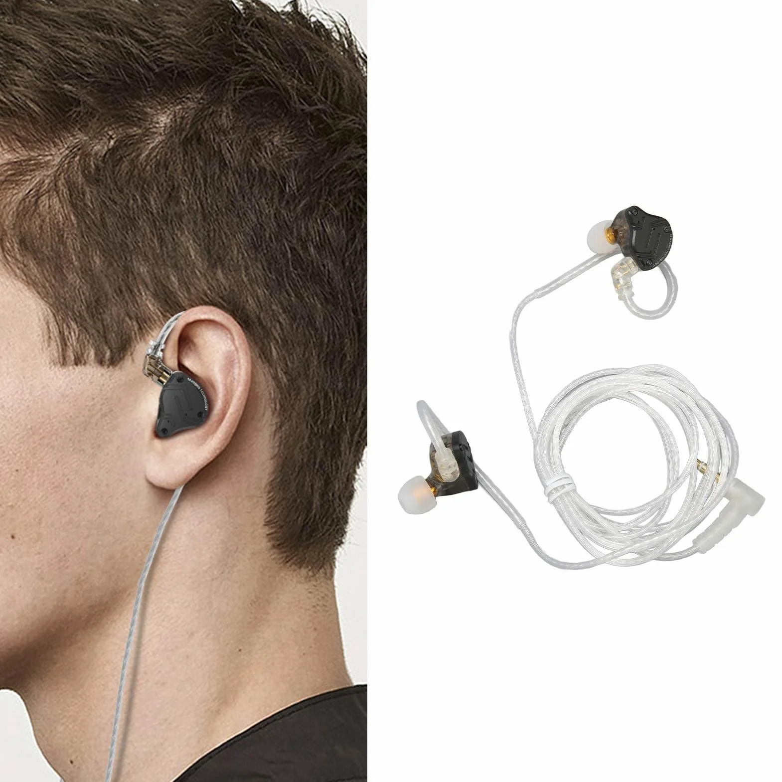 KZ ZS10 PRO X Przewodowe słuchawki douszne z monitorem 1DD 4BA Hybrydowy sterownik HiFi Odpinane, posrebrzane 0,75 mm 2-pinowy kabel Słuchawki do telefonu Tablet komputerowy