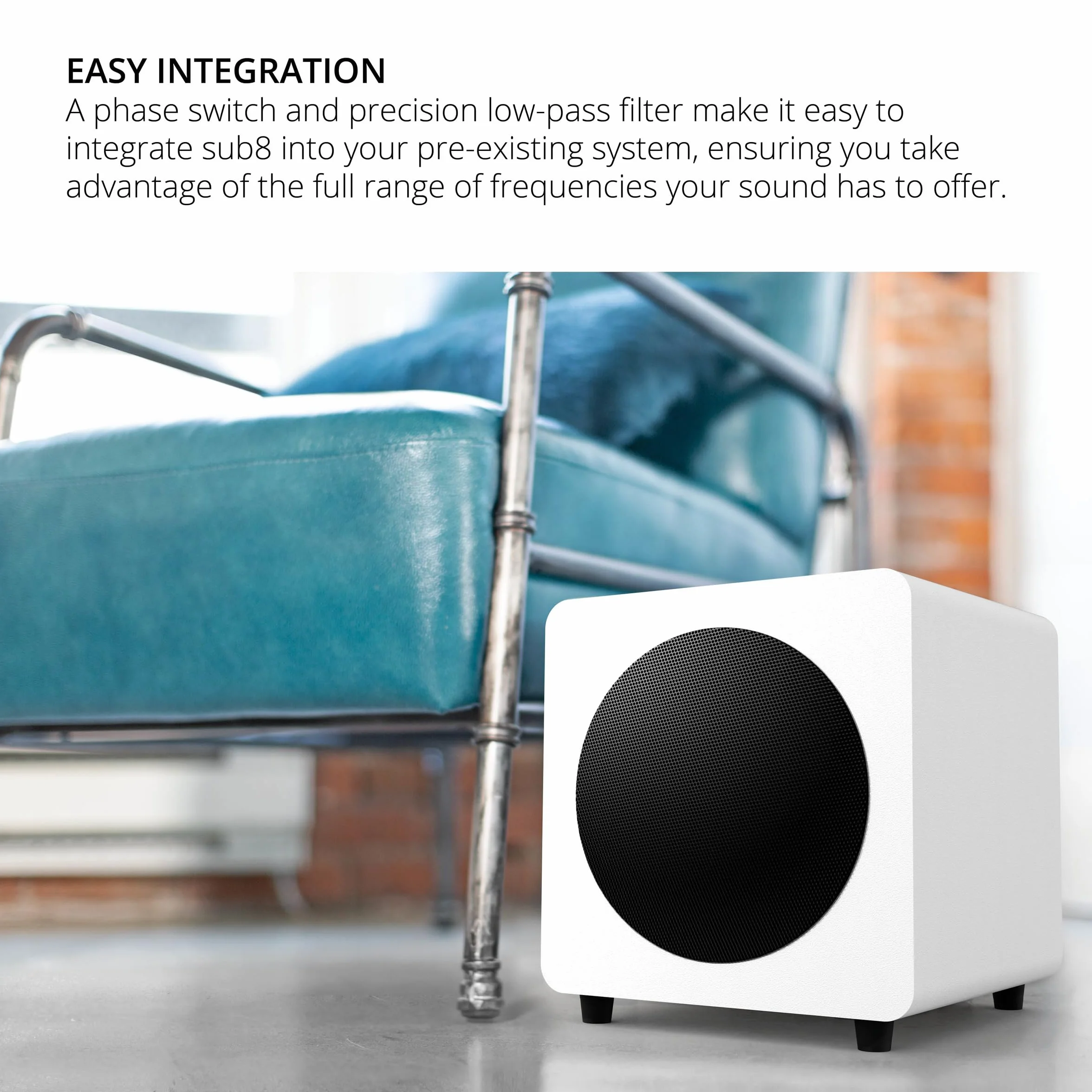 Kanto SUB8 8-inch Sealed Powered Subwoofer (Matte Black)