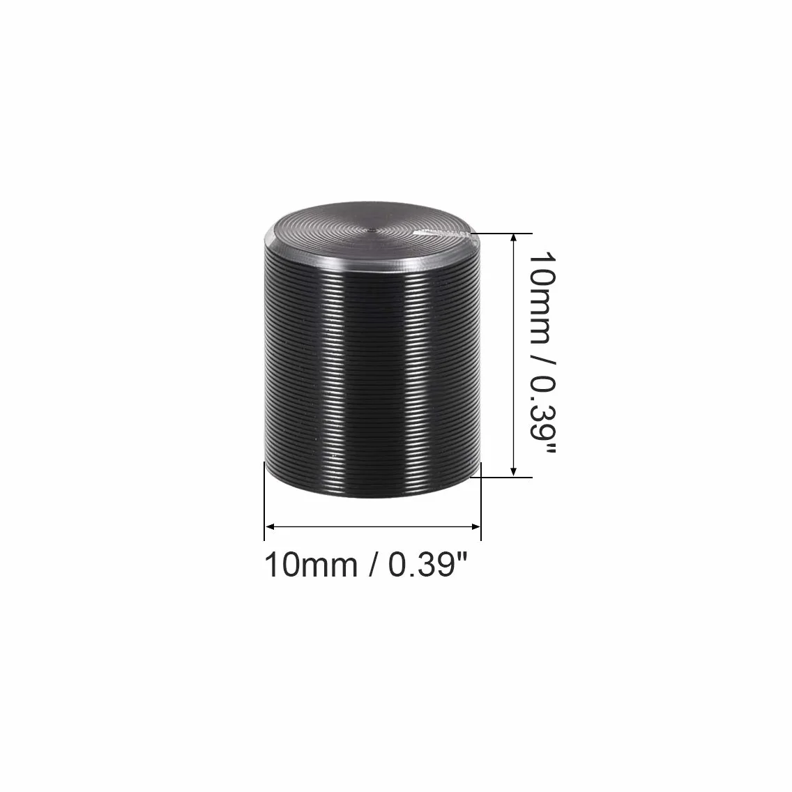 sourcing map 3 szt. potencjometr guzik radełkowany wał aluminium regulacja objętości pokrętło 6 mm fala 10 mm x 10 mm czarny