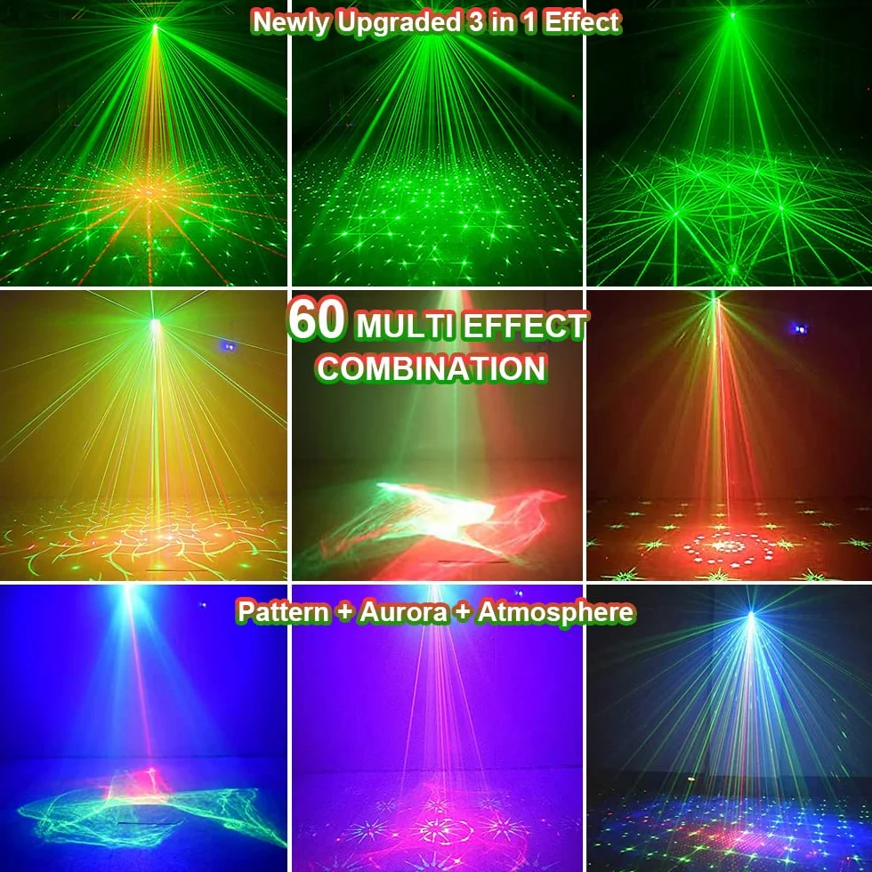 Uraqt Dyskoteka Światło, Światła Stroboskopowe Disco z Pilotem i Kablem USB, Party Disco Lights z 60 Różnymi Wzorami dla Efektów Scenicznych Party Birthday Karaoke