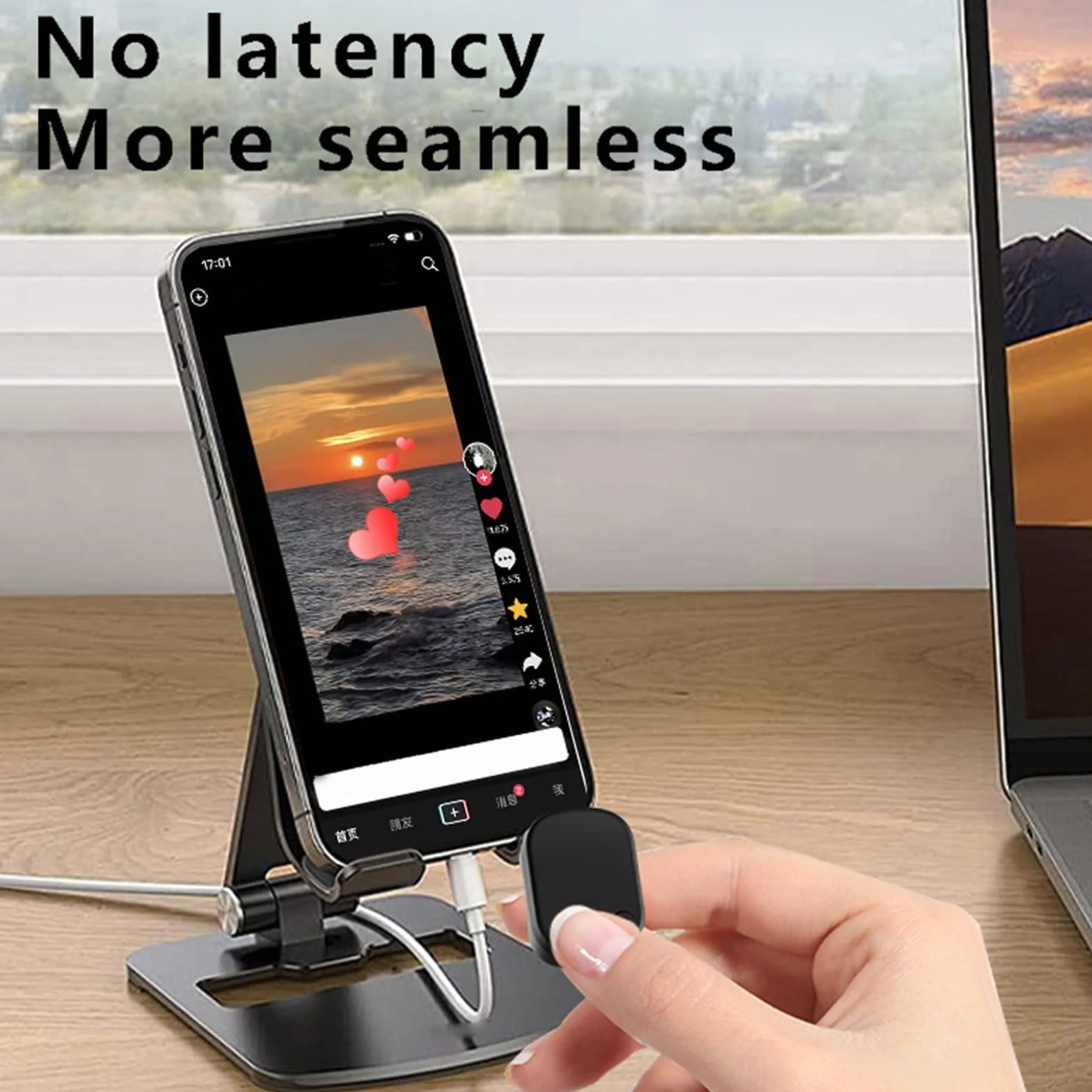 ASHATA Pierścień Przewijania, Mysz Air Finger Ring z Touchpadem, moduł Przełączania Stron Bluetooth dla Aplikacji na Telefon Komórkowy i Tablety, do zdjęć z Aparatu, Nagrywania Wideo