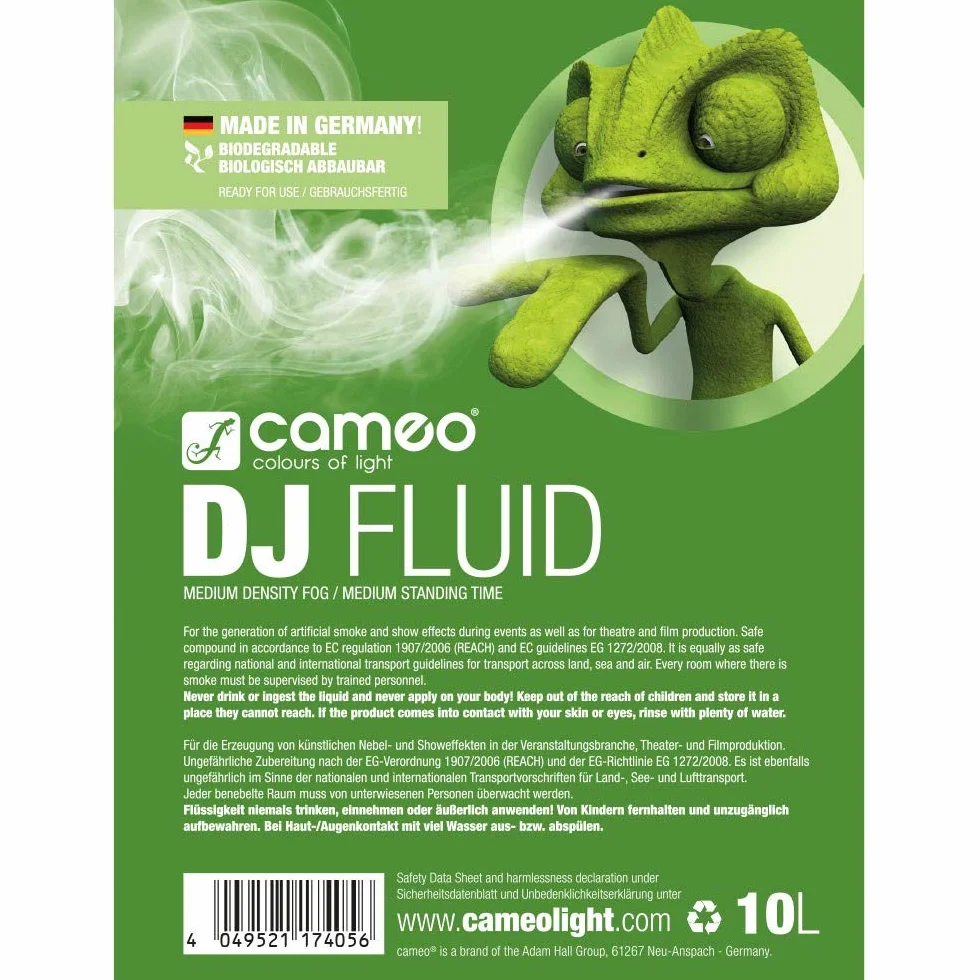 Cameo DJ Fluid płyn do mgły o średniej gęstości i średniej żywotności, 10 l