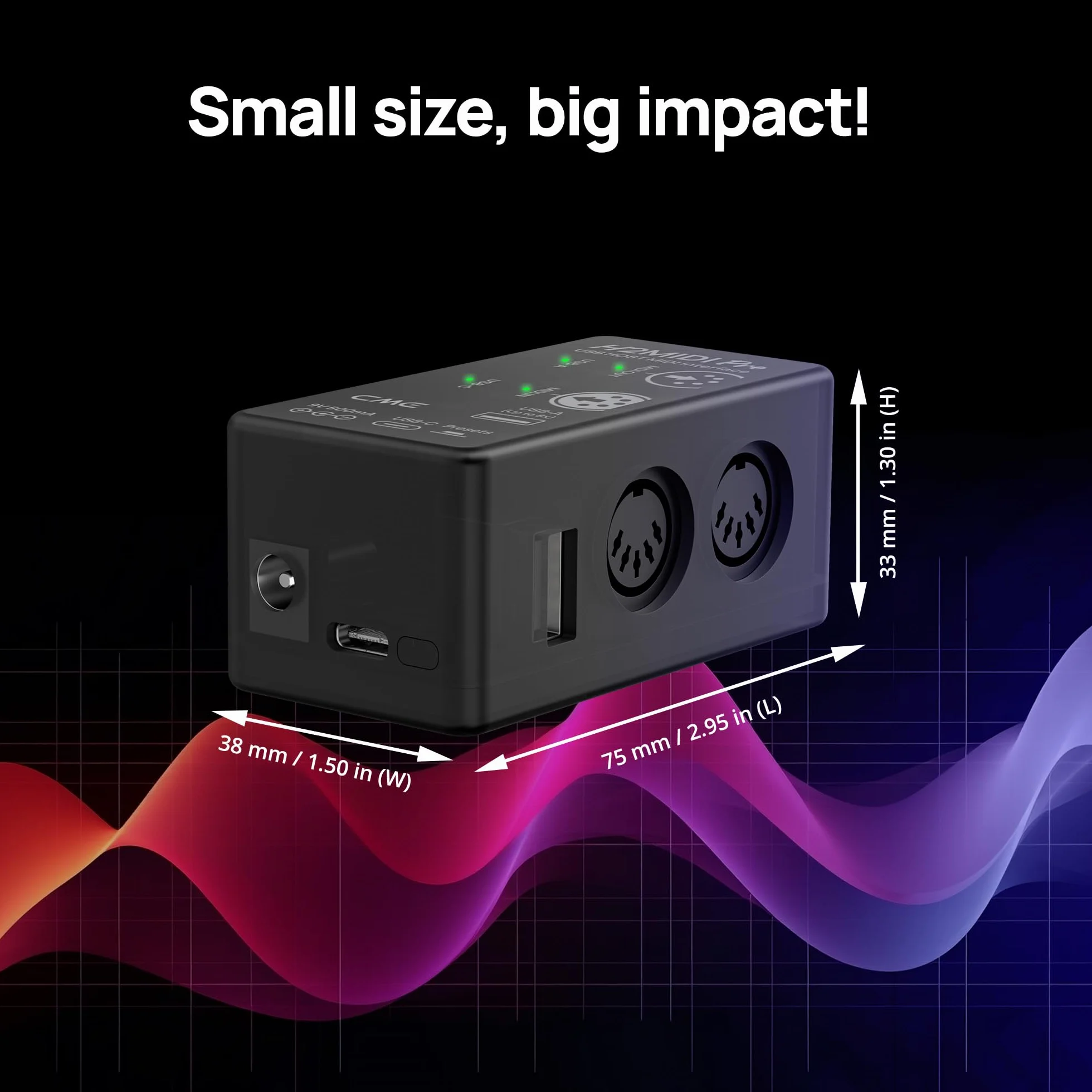 CME H2MIDI Pro interfejs MIDI USB 32-bitowy procesor podwójne zasilanie kompaktowy