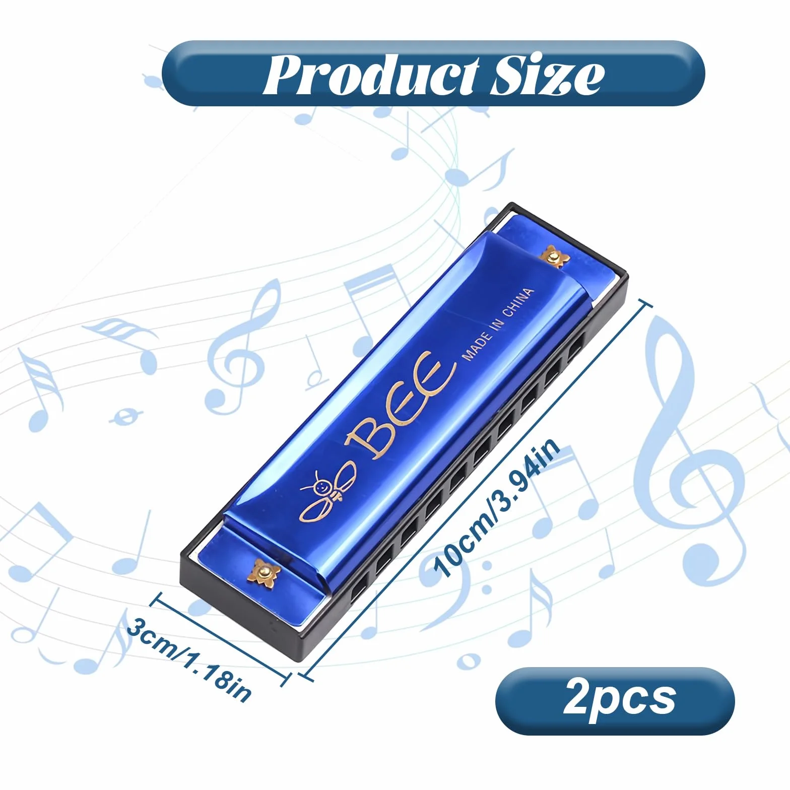 Harmonijka ustna, 2 sztuki, 10 otworów, 20 tonów, Blues, harmonijka ustna, kolor C, harmonijka diatoniczna, idealny prezent muzyczny dla dzieci, dorosłych, początkujących i wykonawców (czerwony i