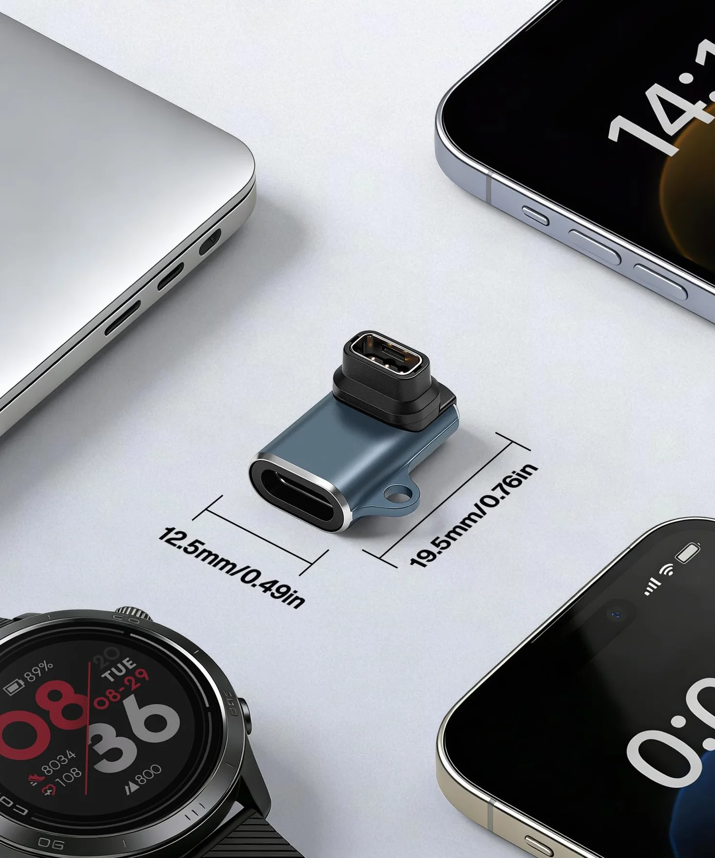 Adapter ładowarki typu C do Coros Pace 2 (2 sztuki) Konwerter kabla do ładowania Smartwatch z inteligentnym chipem do Coros Apex (szary)
