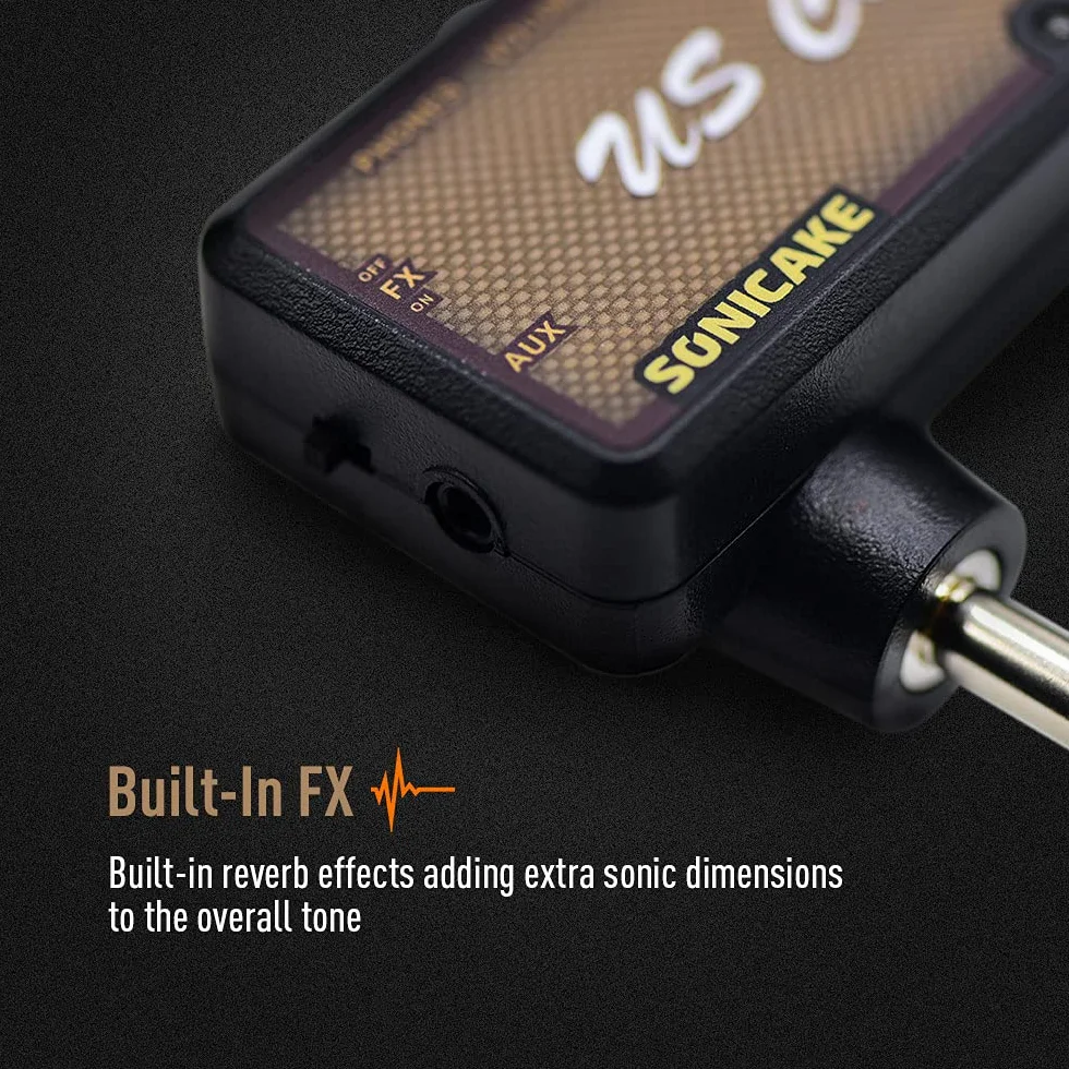 SONICAKE Mini wzmacniacz gitarowy Reverb AMP słuchawkowy kieszonkowy do ponownego ładowania US Classic