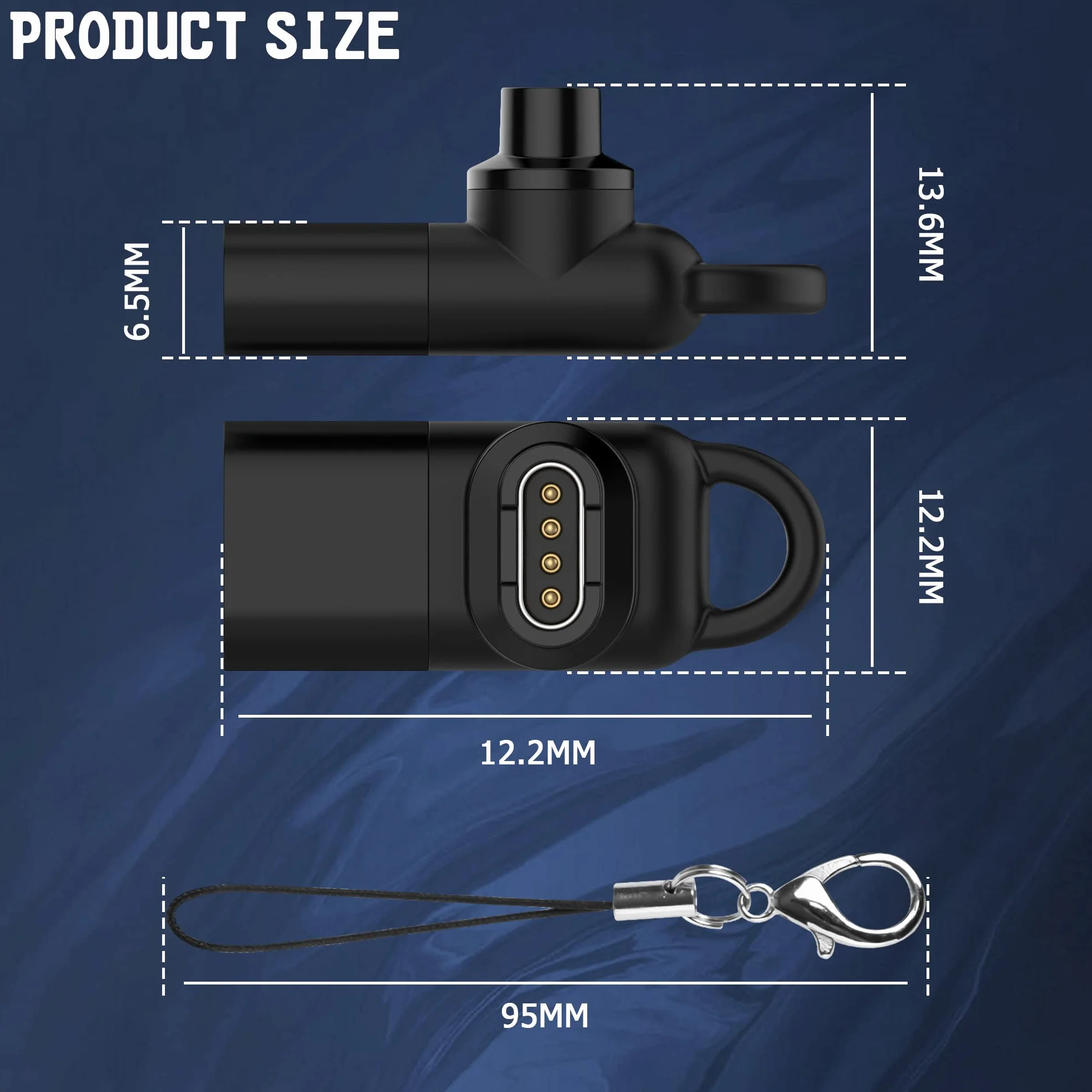 NEWZEROL Adapter USB C Kompatybilny z Vívoactive 6/5/4S, Garmin Kabel do Ładowania Zegarka Fenix 8/8 Solar/7/6, Forerunner 570/970/165/955/965, Venu 3S/2S, Epix2-Czarny
