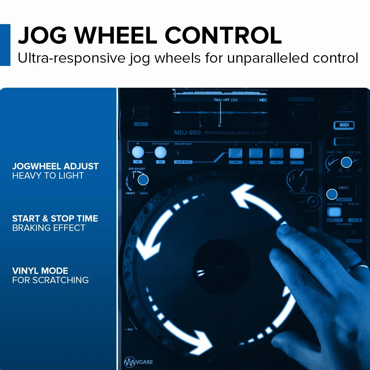 Gemini Sound MDJ-900 Profesjonalny odtwarzacz multimedialny USB z ekranem dotykowym 8 sztuk