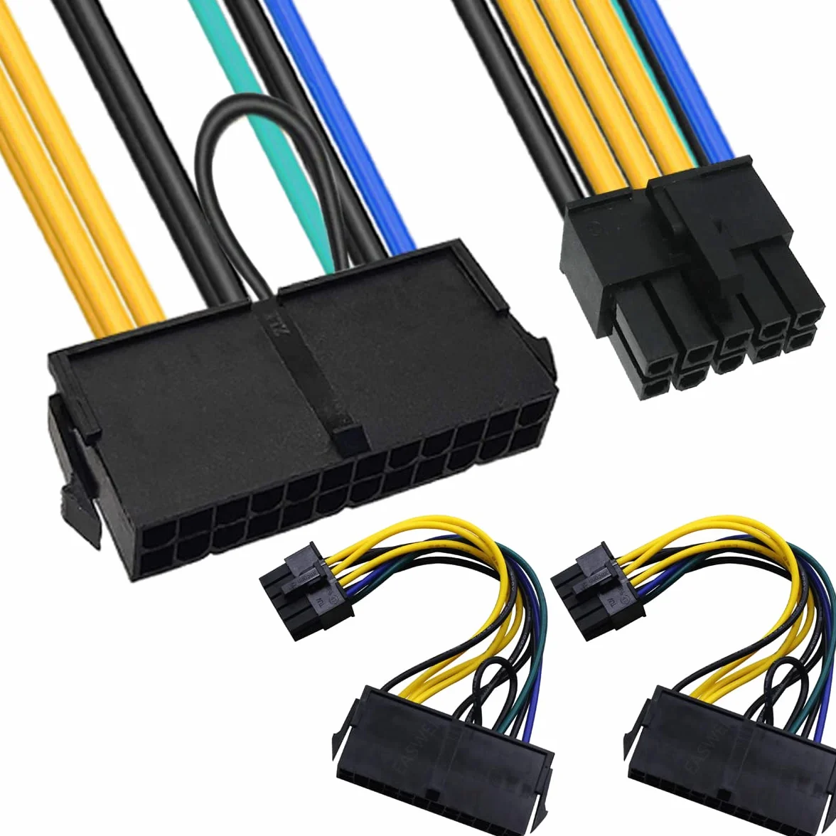 Kabel zasilający ATX 24-pinowy na 10-pinowy, żeński do męskiego, Lenovo IBM, 2 szt., 13 cm