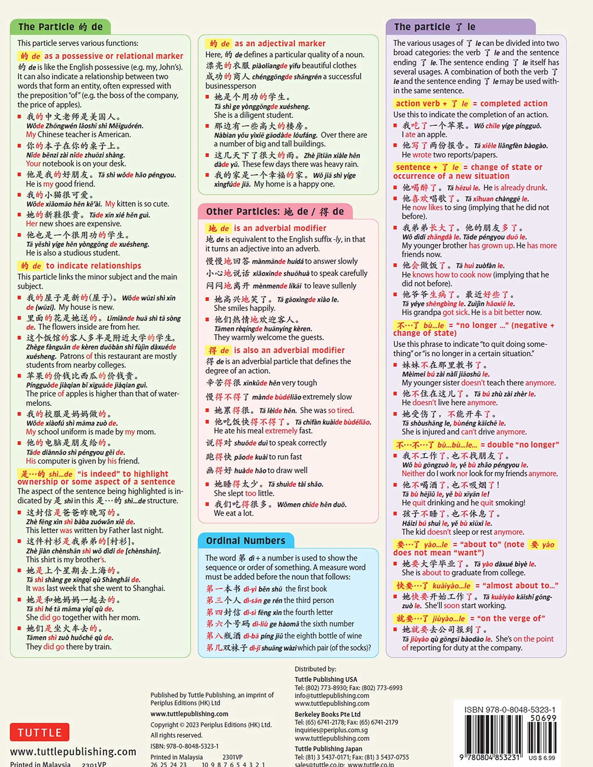 Chinese Grammar Language Study Card: Essential Grammar Points for Hsk and AP Tests (Includes Online Audio)