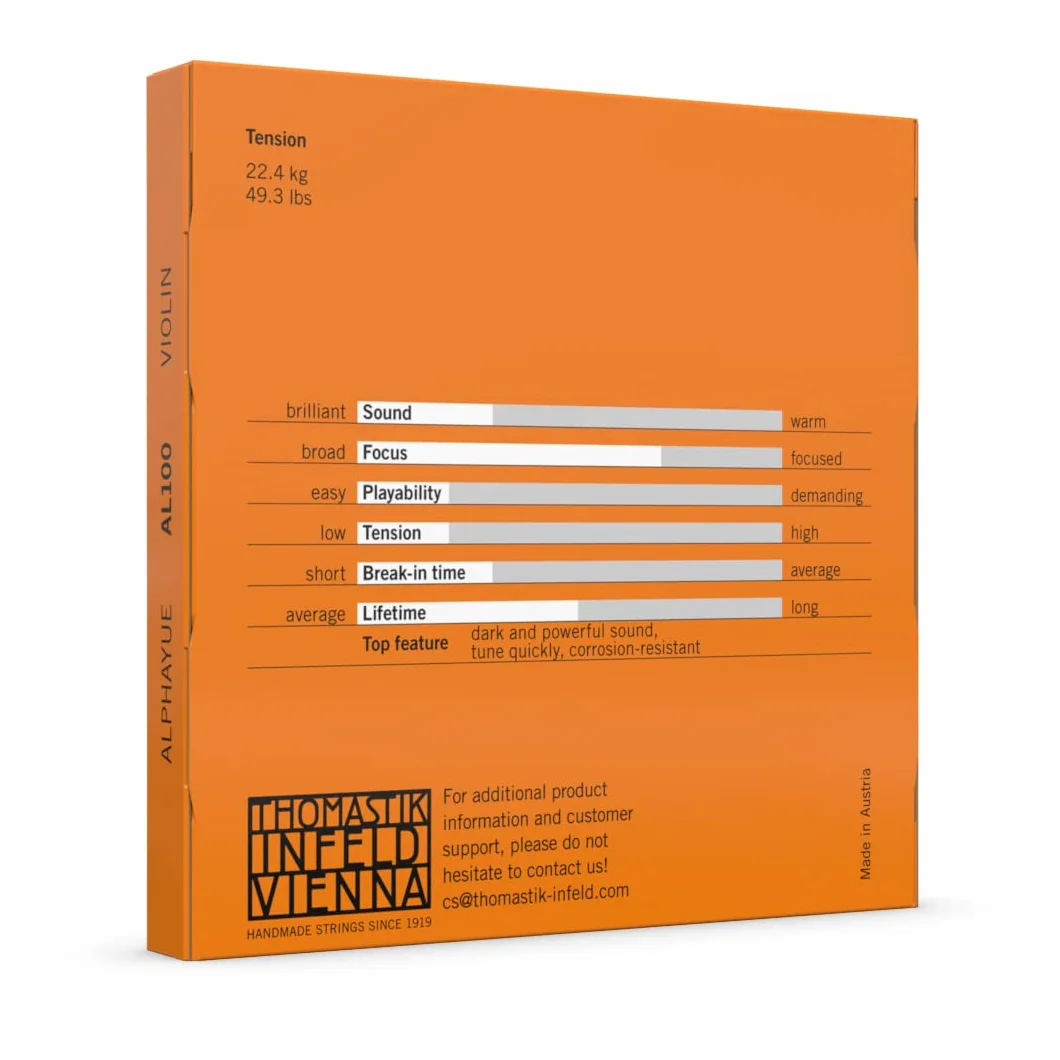 Thomastik-Infeld Alphayue AL100 zestaw 4 strun do skrzypiec 4/4 napięcie 22,4kg