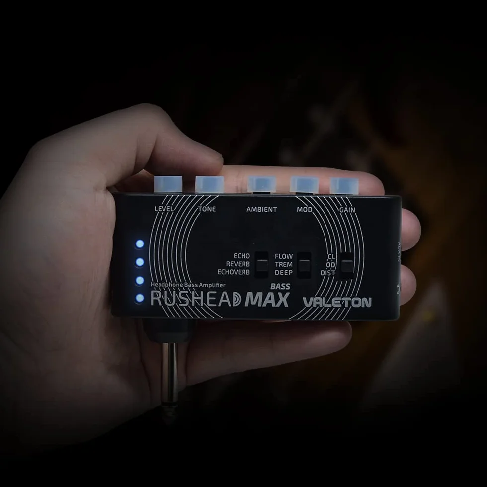 Valeton Rushead Max Bass wzmacniacz słuchawkowy wiele efektów ładowanie USB przenośny kieszonkowy podręczny sypialnia wtyczka mini wzmacniacz treningowy